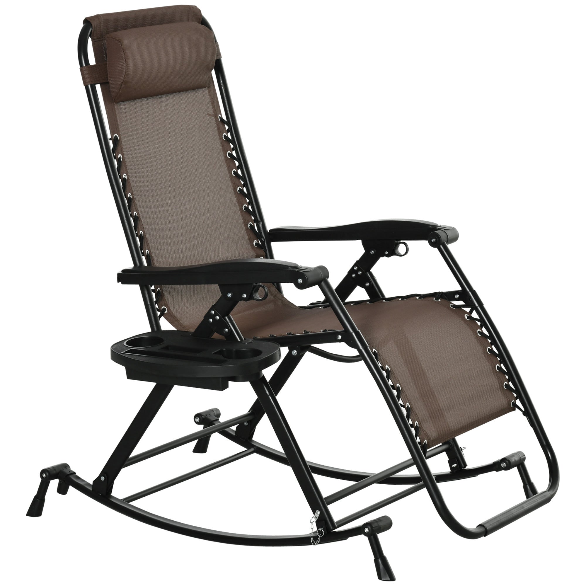 Foldable Zero Gravity Rocking Chair w/Pillow