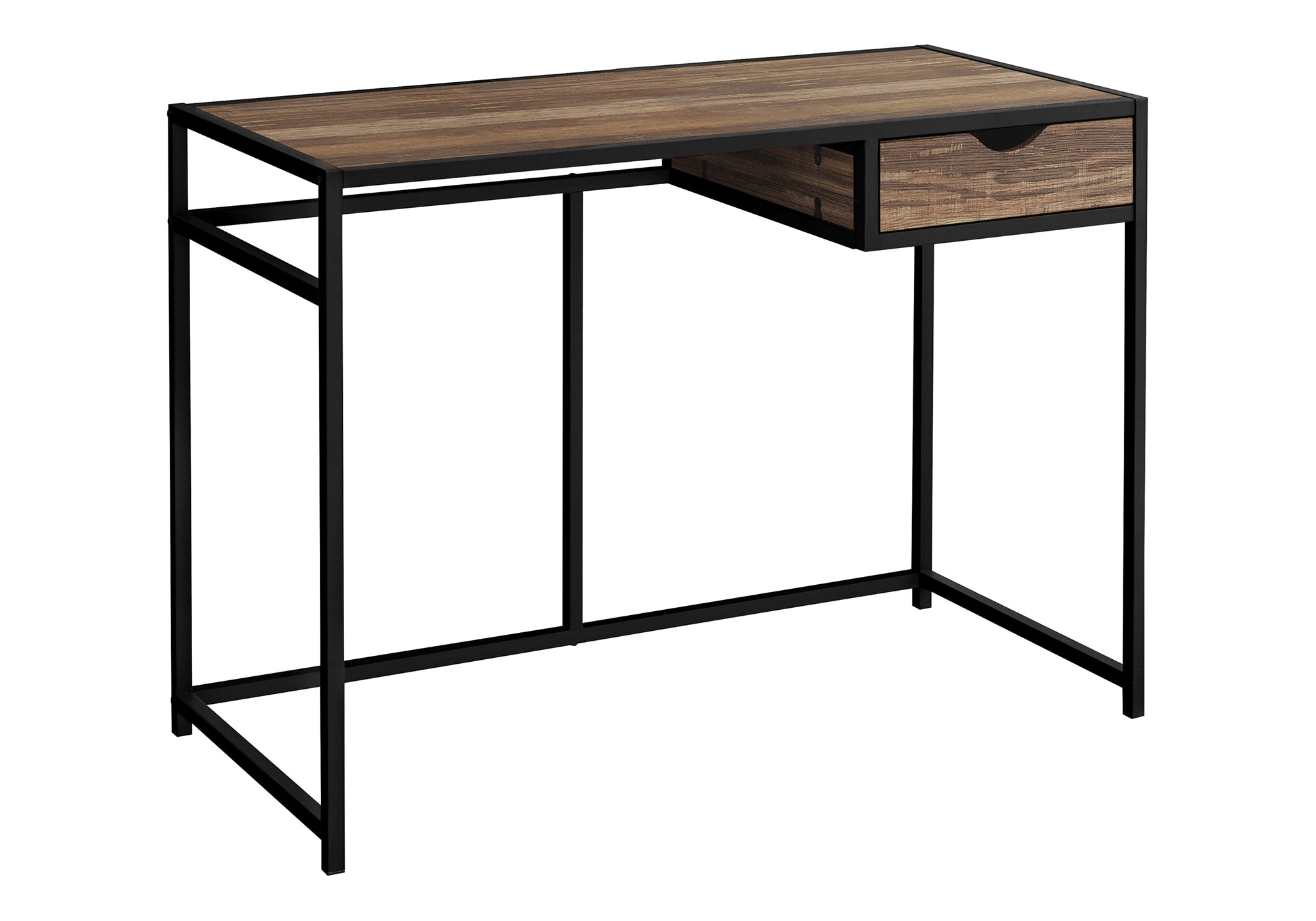 Modern 42" Computer Desk w/ Drawer - Brown & Black