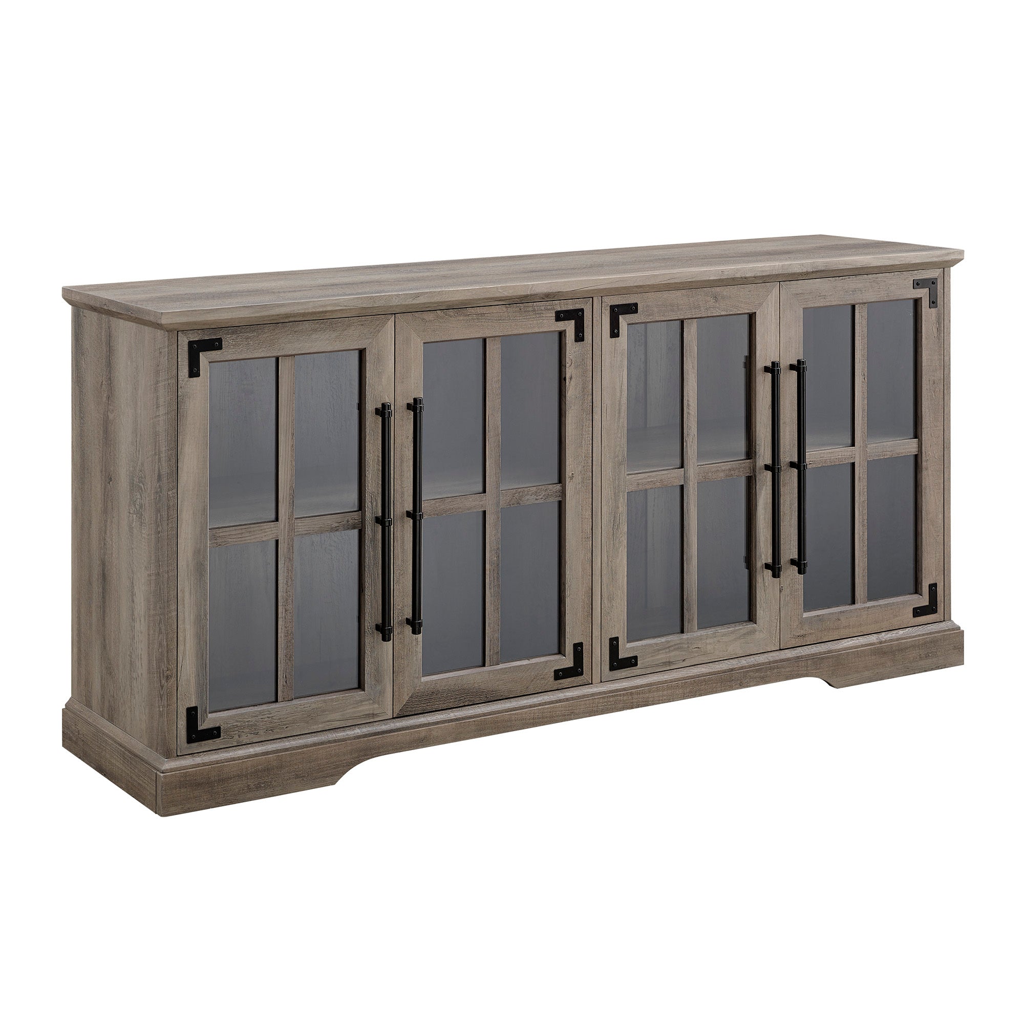 Modern Farmhouse TV Stand, Grey Wash, 65" TVs