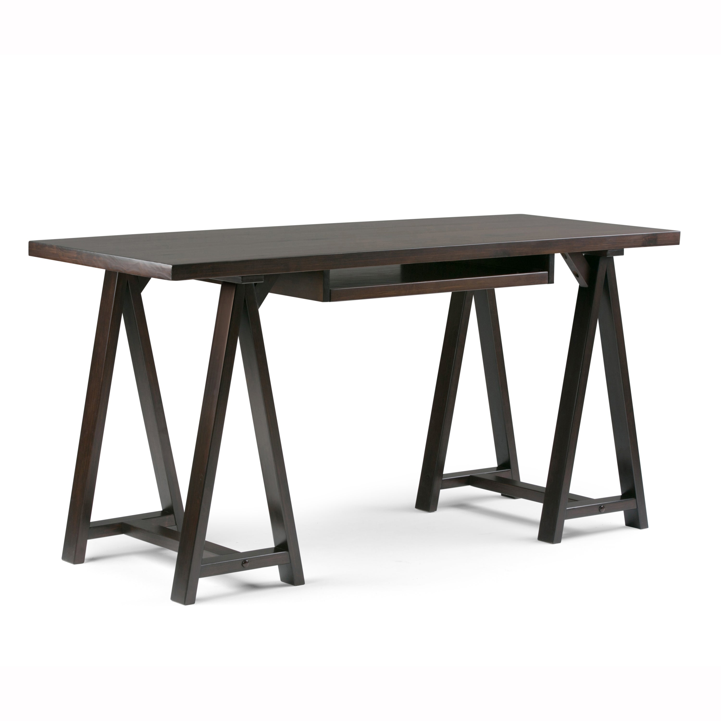 Sawhorse Desk - Dark Chestnut Brown