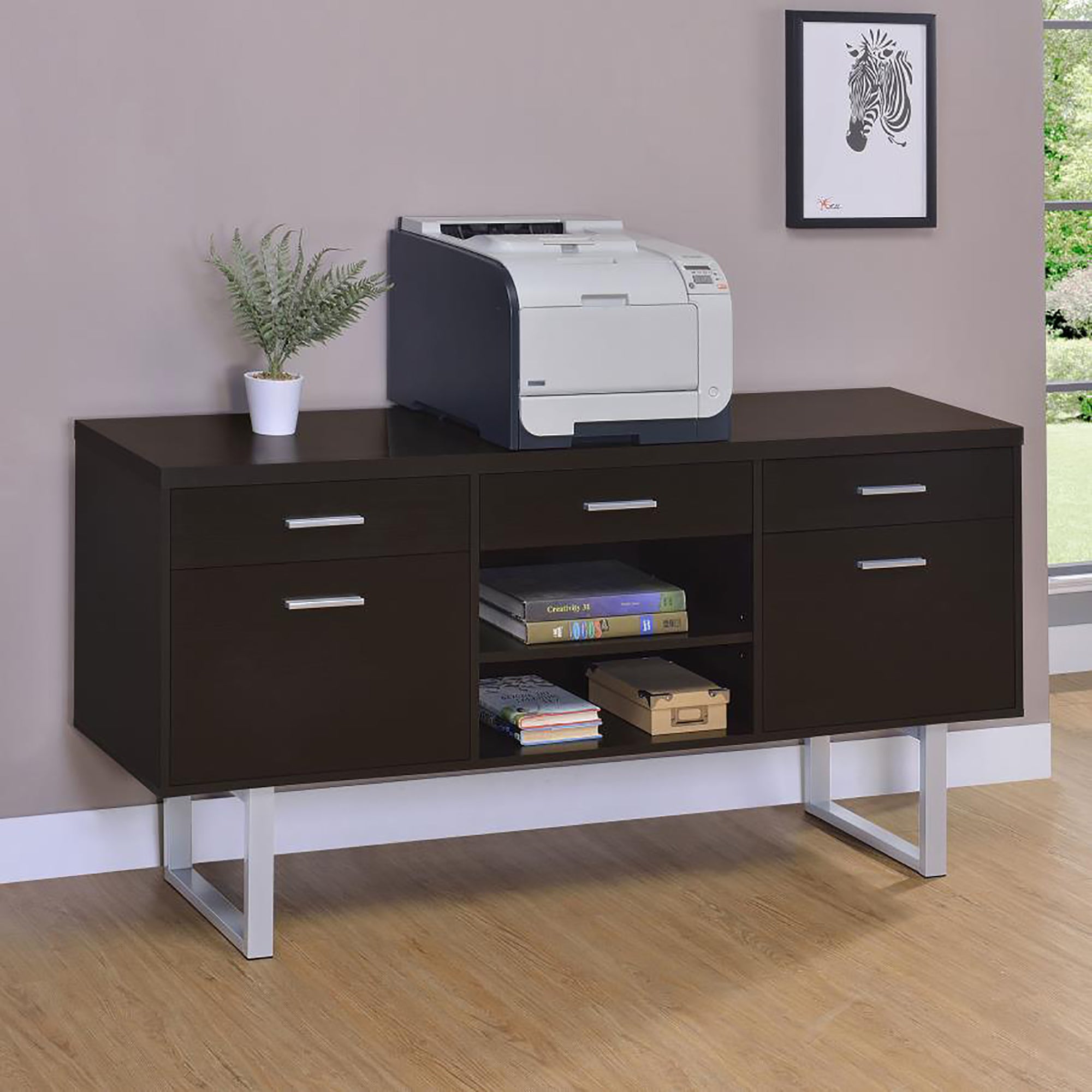 Cappuccino 5-Drawer Credenza