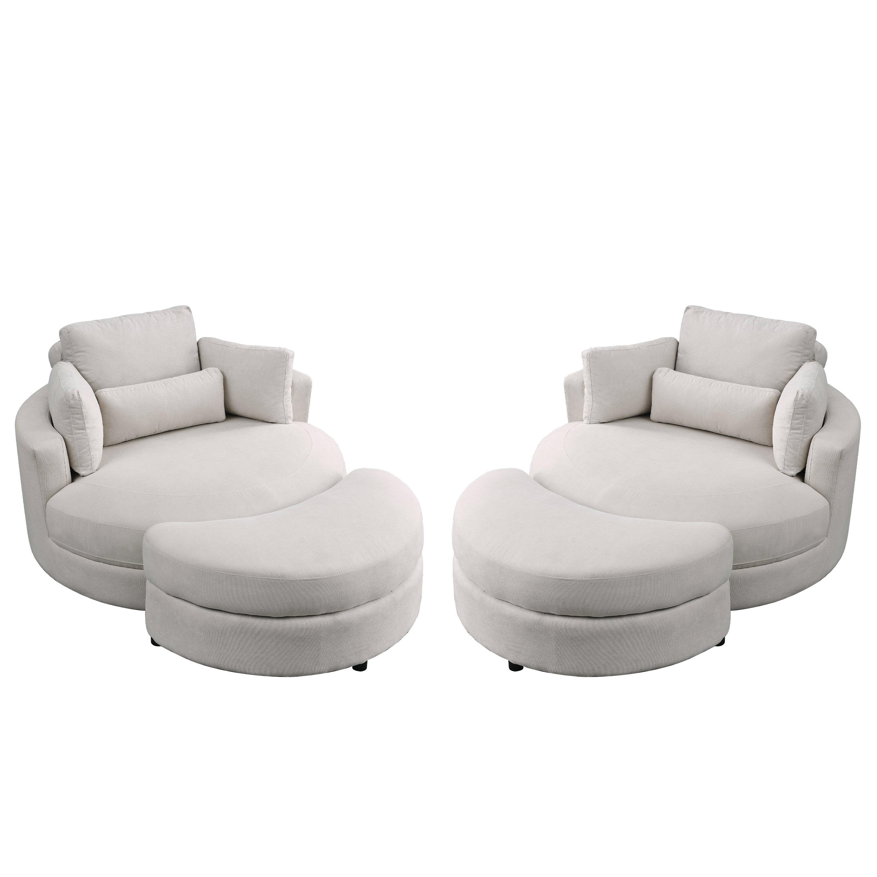 Modern Round Sofa & Ottoman with Storage