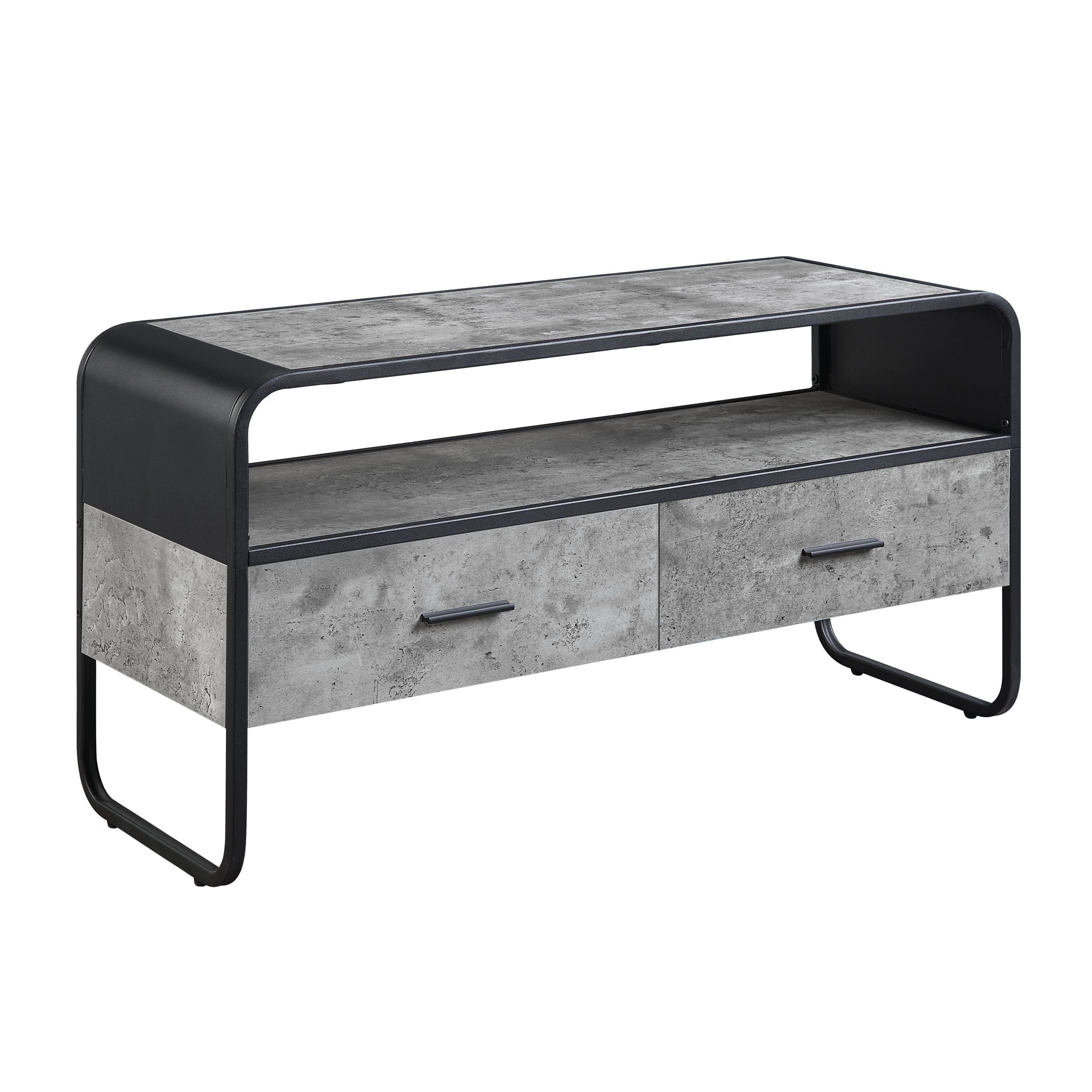 Raziela Gray & Black Concrete TV Stand