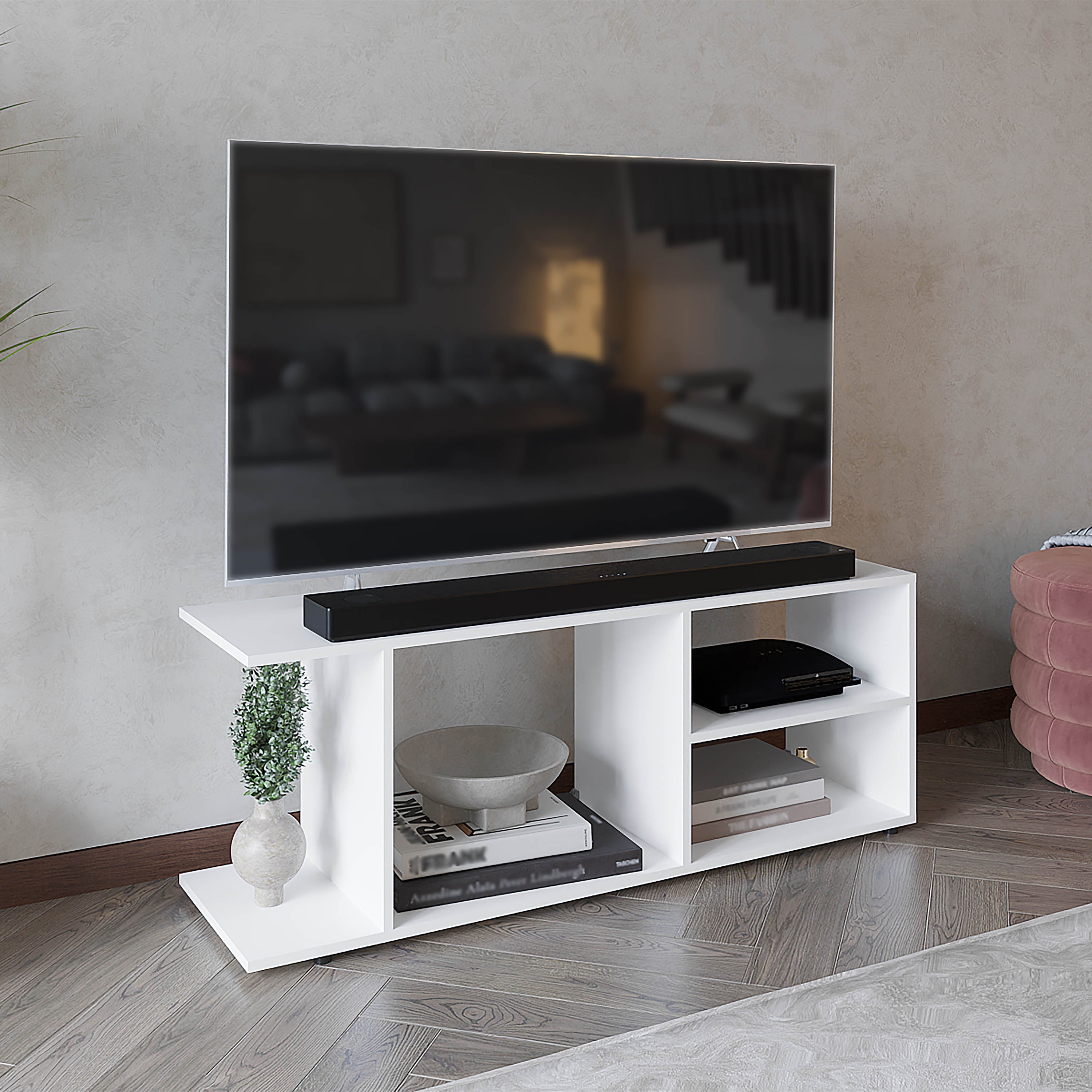 Goodwood Minimalist TV Stand for 65" TVs | 5 Shelves