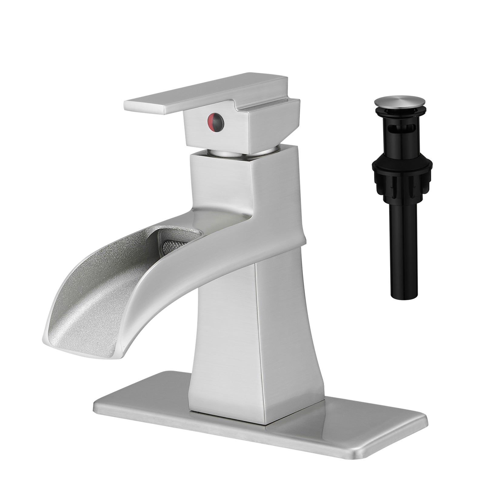 Waterfall Bathroom Sink Faucet with Pop-Up Drain