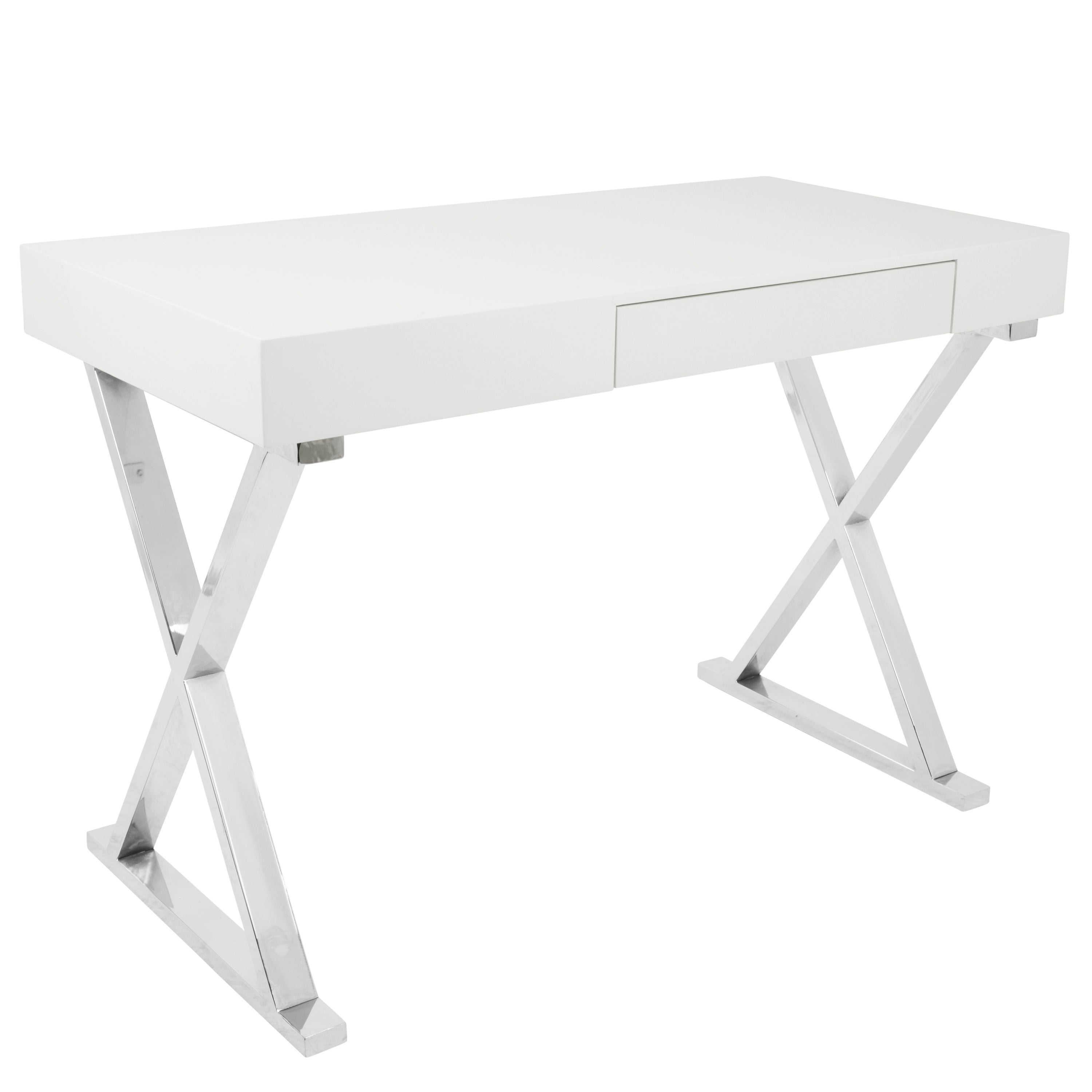 Luster White Contemporary Desk | LumiSource