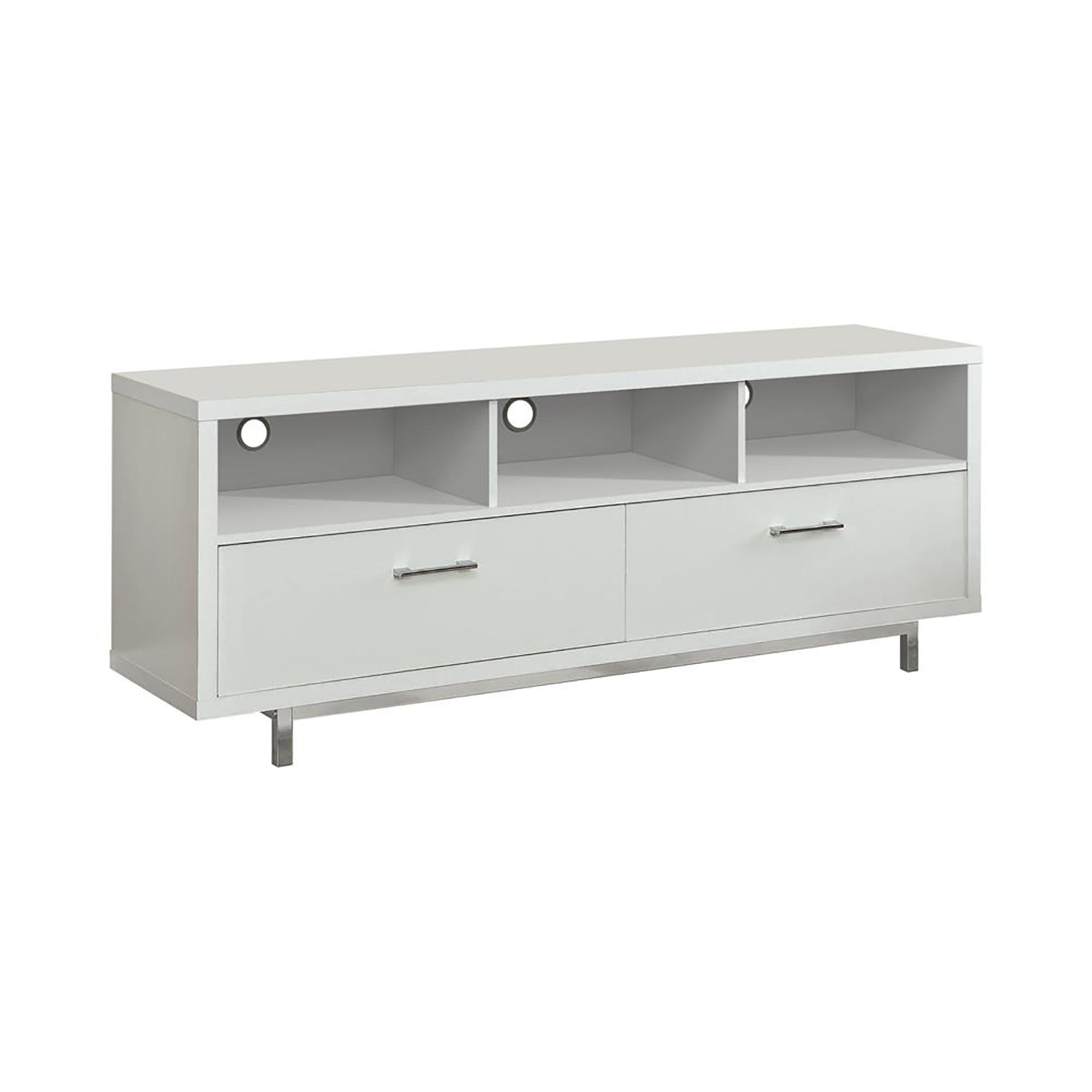 White 60" TV Console w/ Drawer Storage