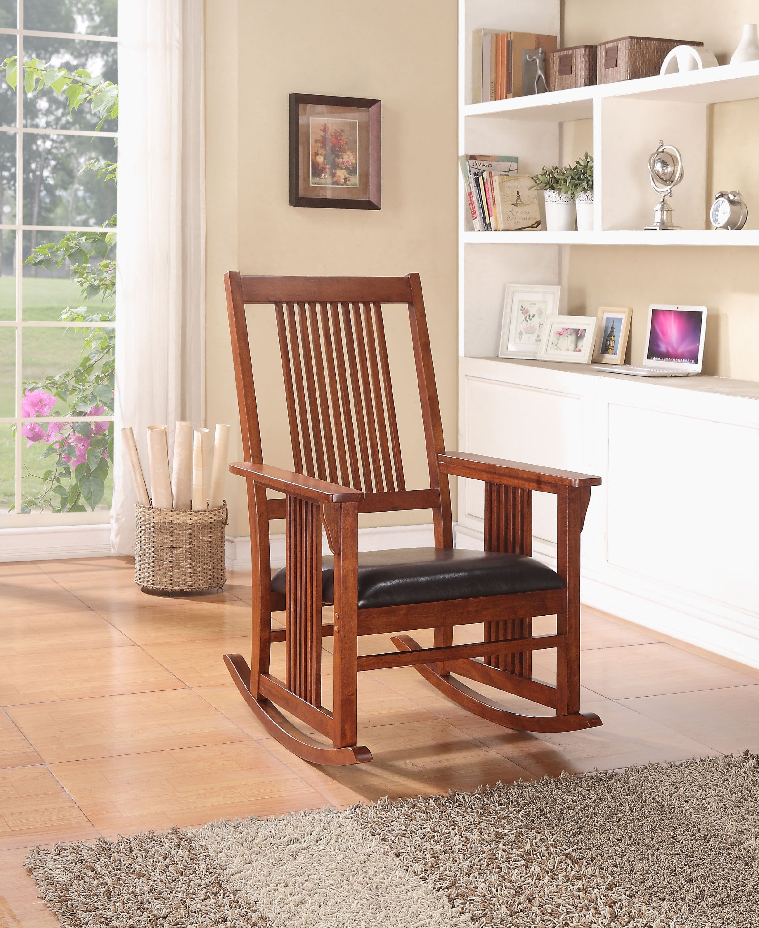 Kloris Tobacco Finish Rocker: Comfort & Style