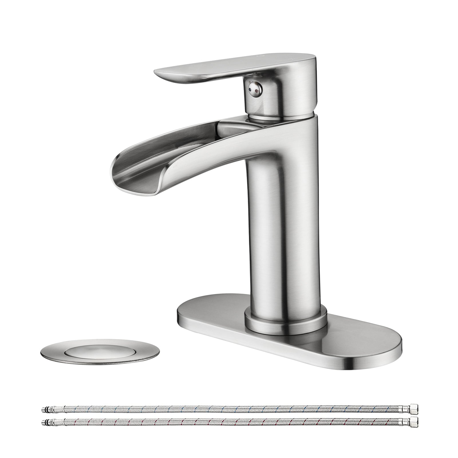 Brushed Nickel Waterfall Bathroom Faucet