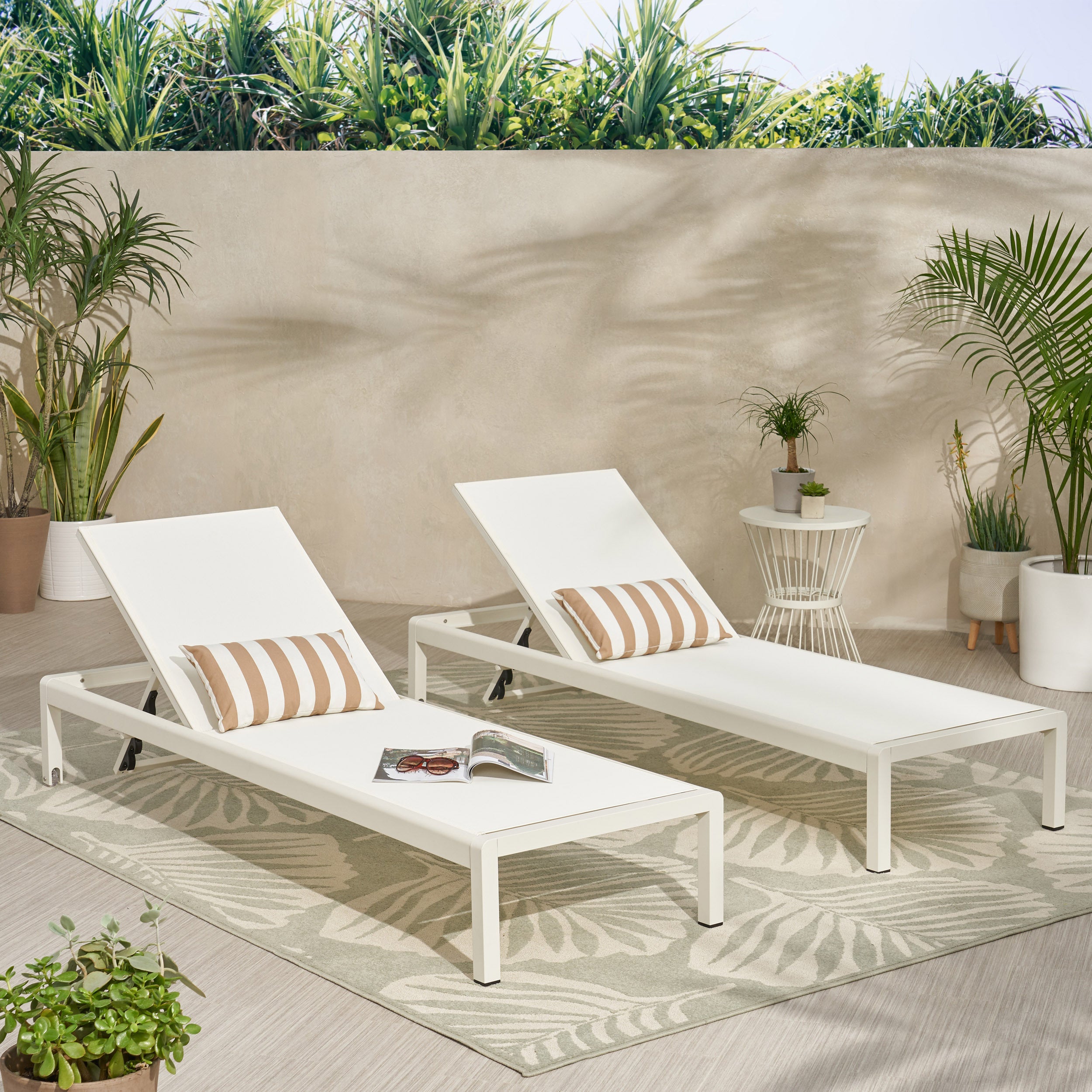 Cape Coral Chaise Lounge Set (2) - Gray Patio Furniture