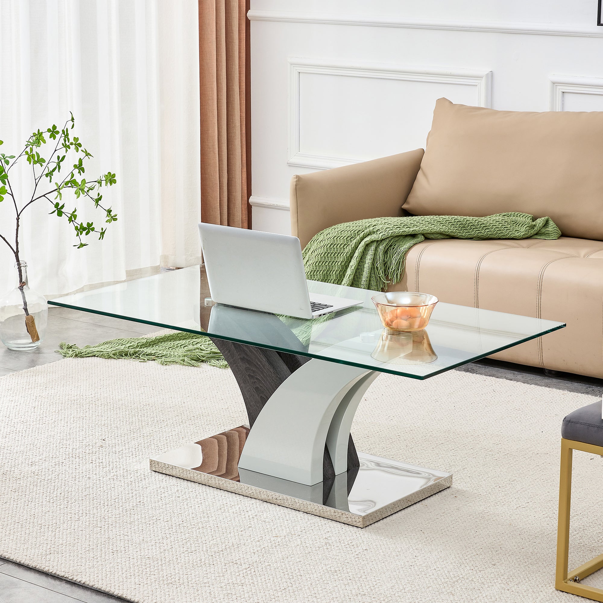 Modern Glass Dining Table | Tea & Coffee Table | MDF Legs