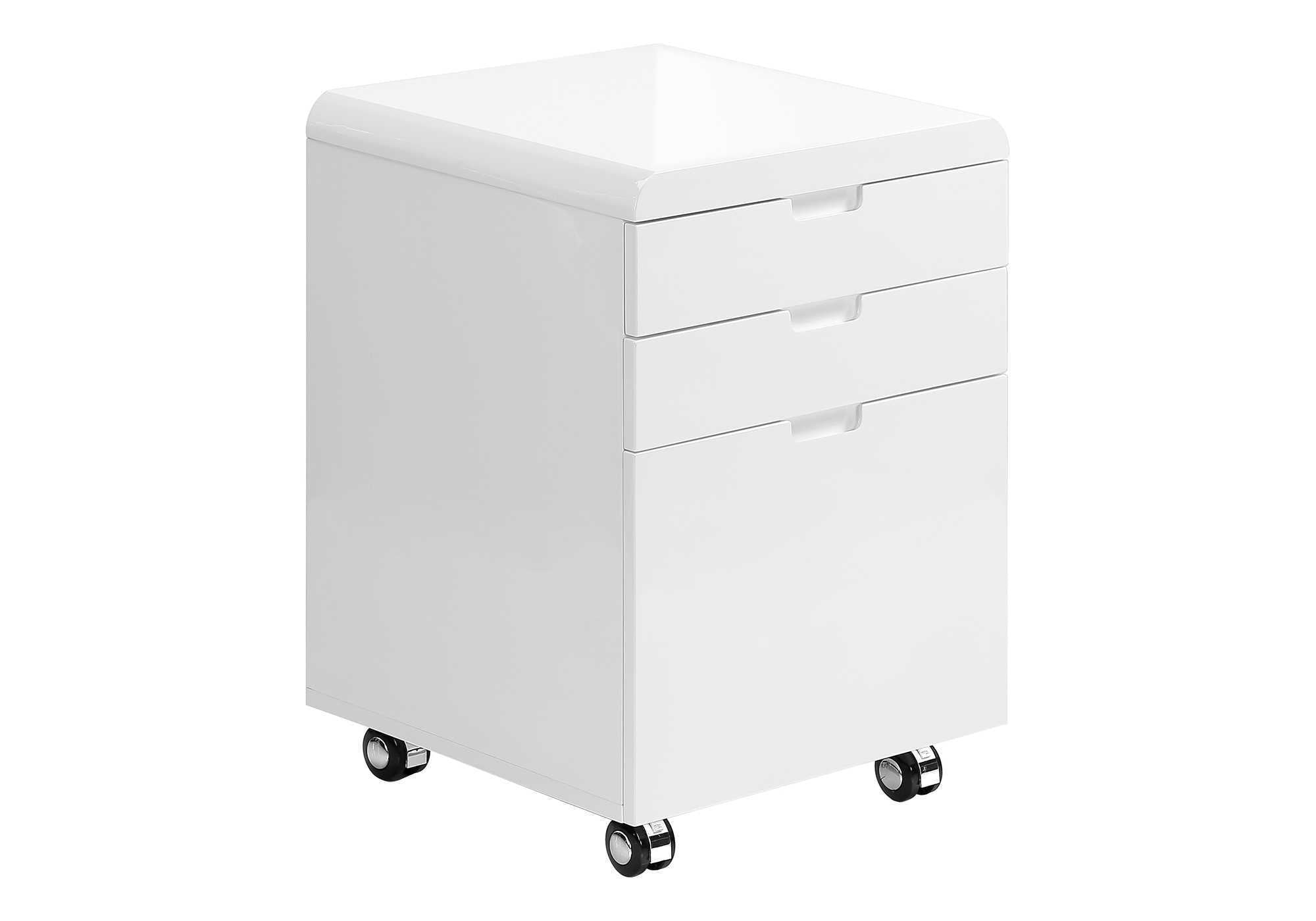 Modern White Rolling File Cabinet & Printer Stand