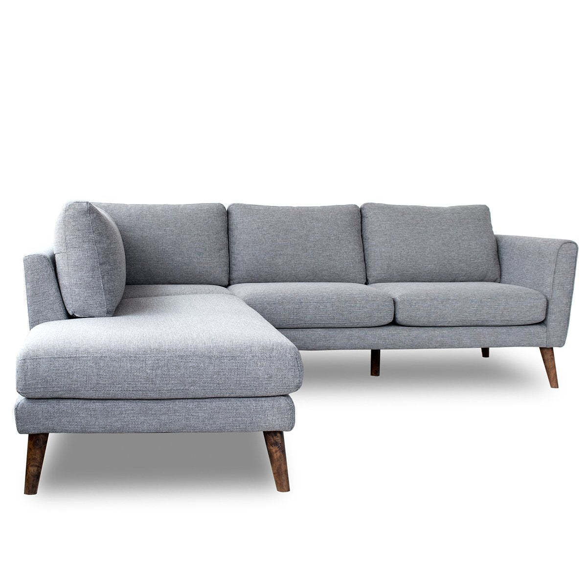 Benson Grey Fabric Sectional Sofa (Left Chaise)