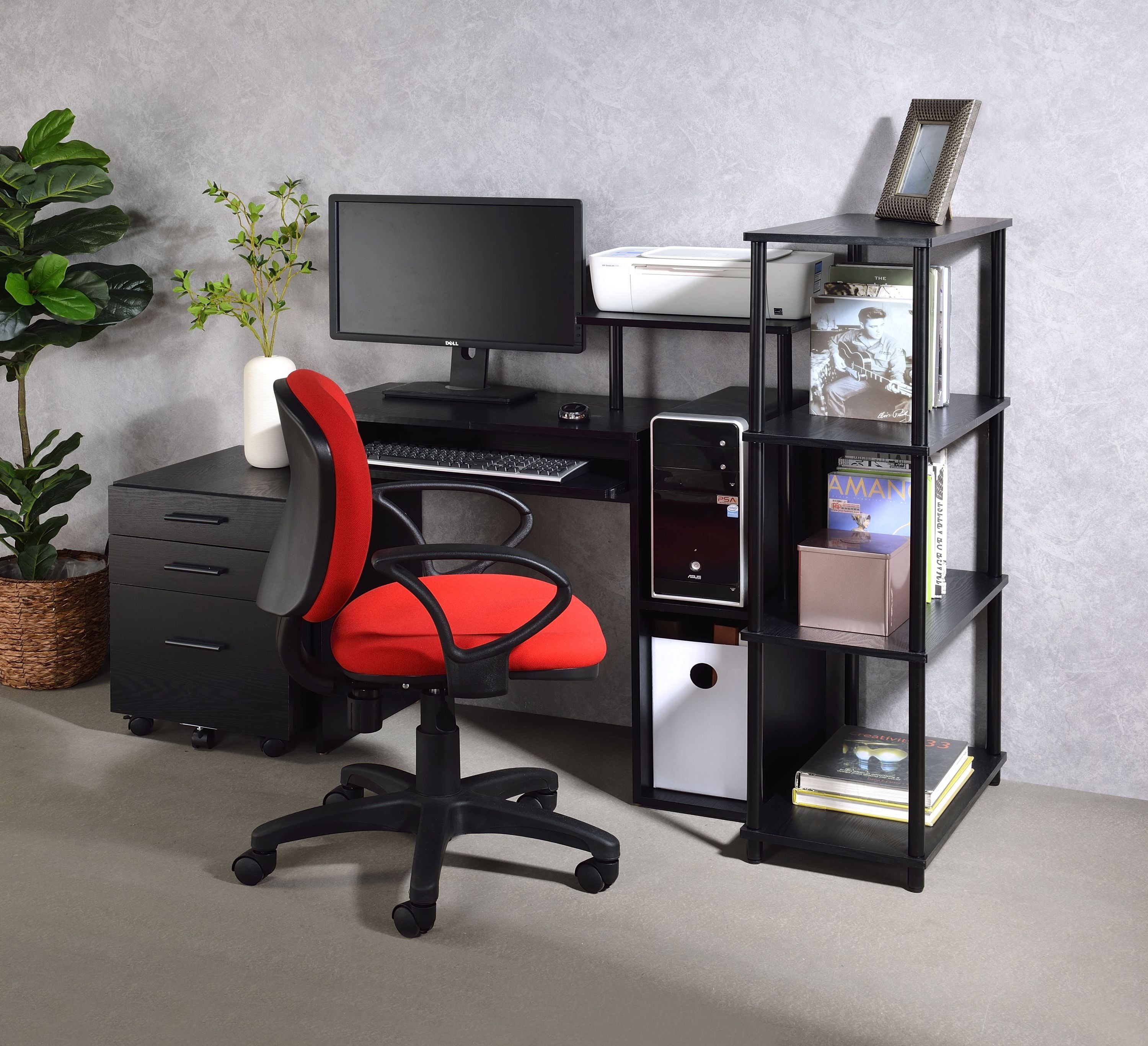 Lyphre Black Computer Desk | Modern Home Office Desk
