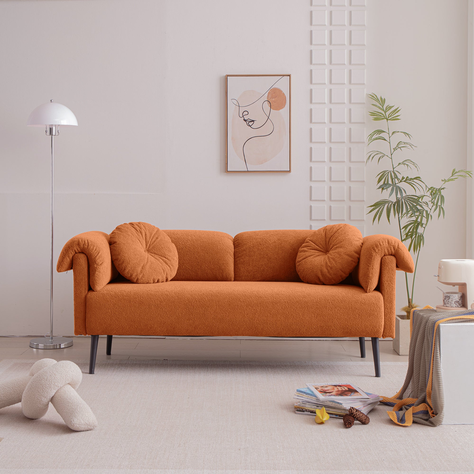 Modern Lamb Wool Sofa: Small Space Solution