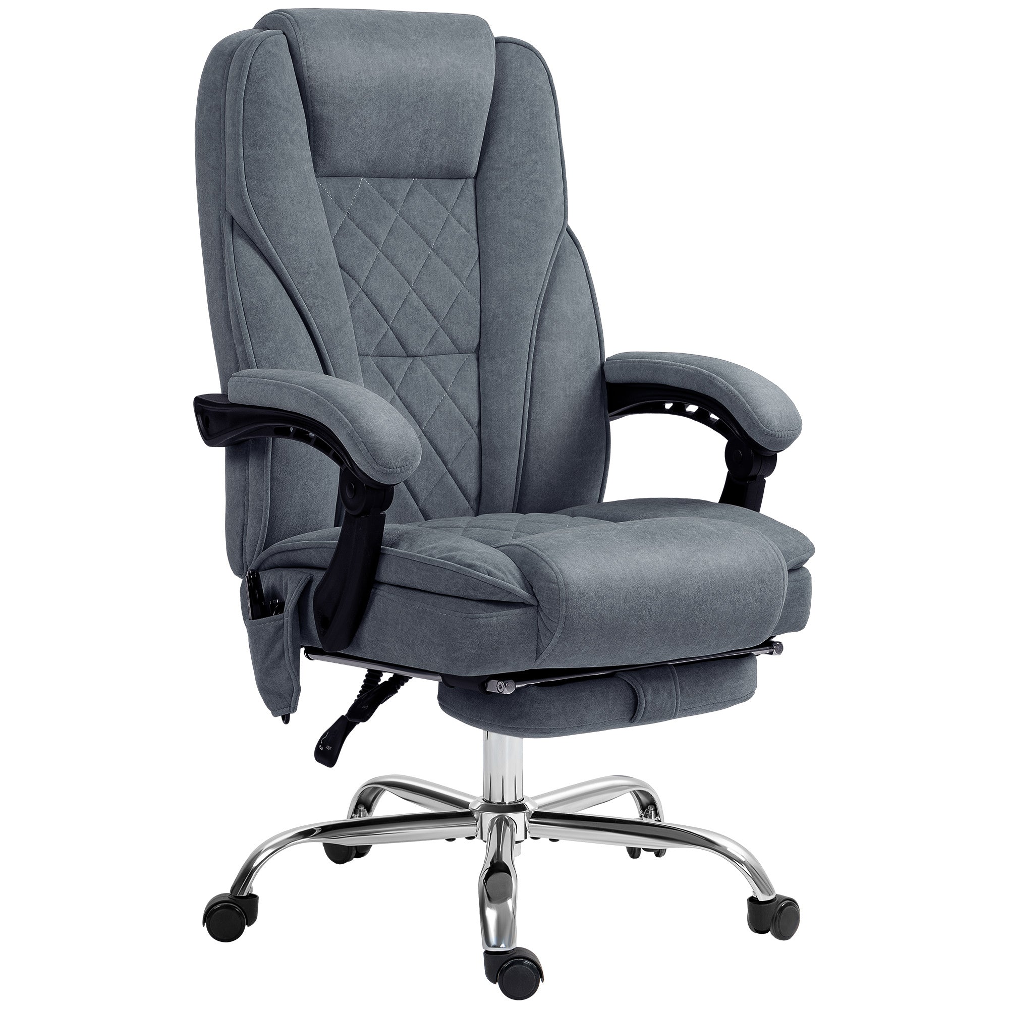 Massage Office Chair w/ Footrest, Heat & Vibration - Gray