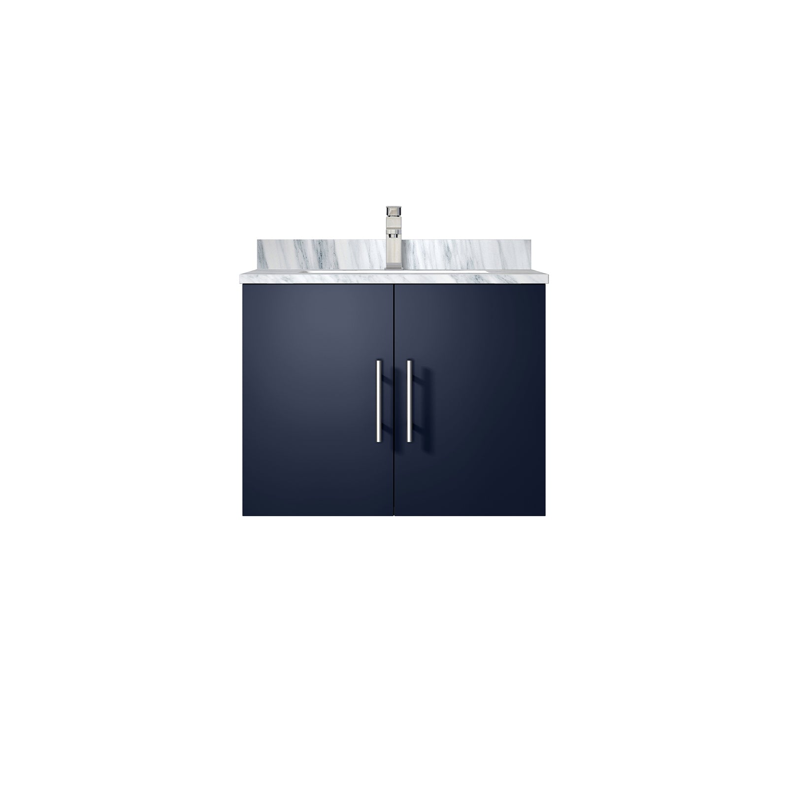 Navy Blue Vanity: 24" Carrara Marble Top