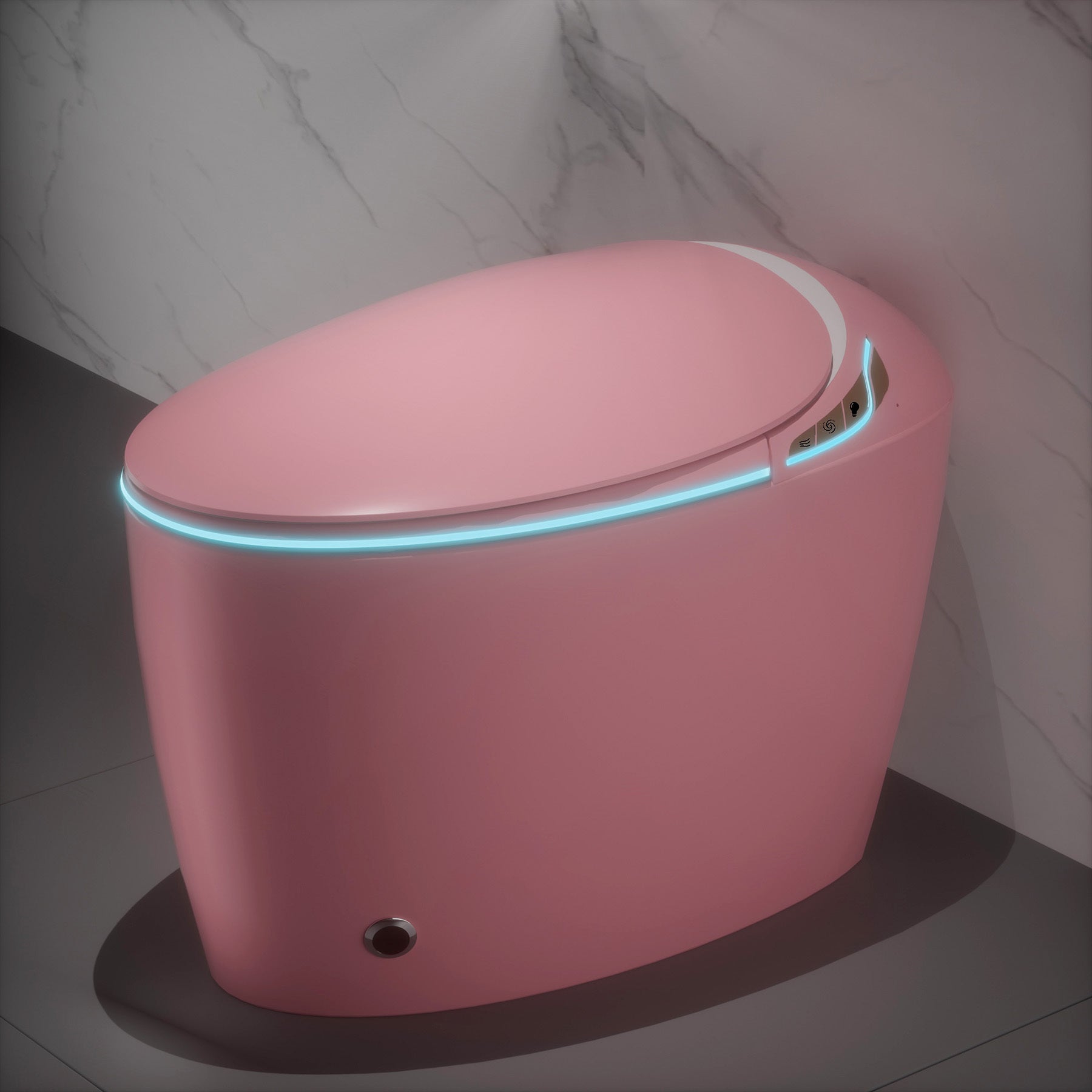 Smart Bidet Toilet: Pink Auto Open/Close Seat