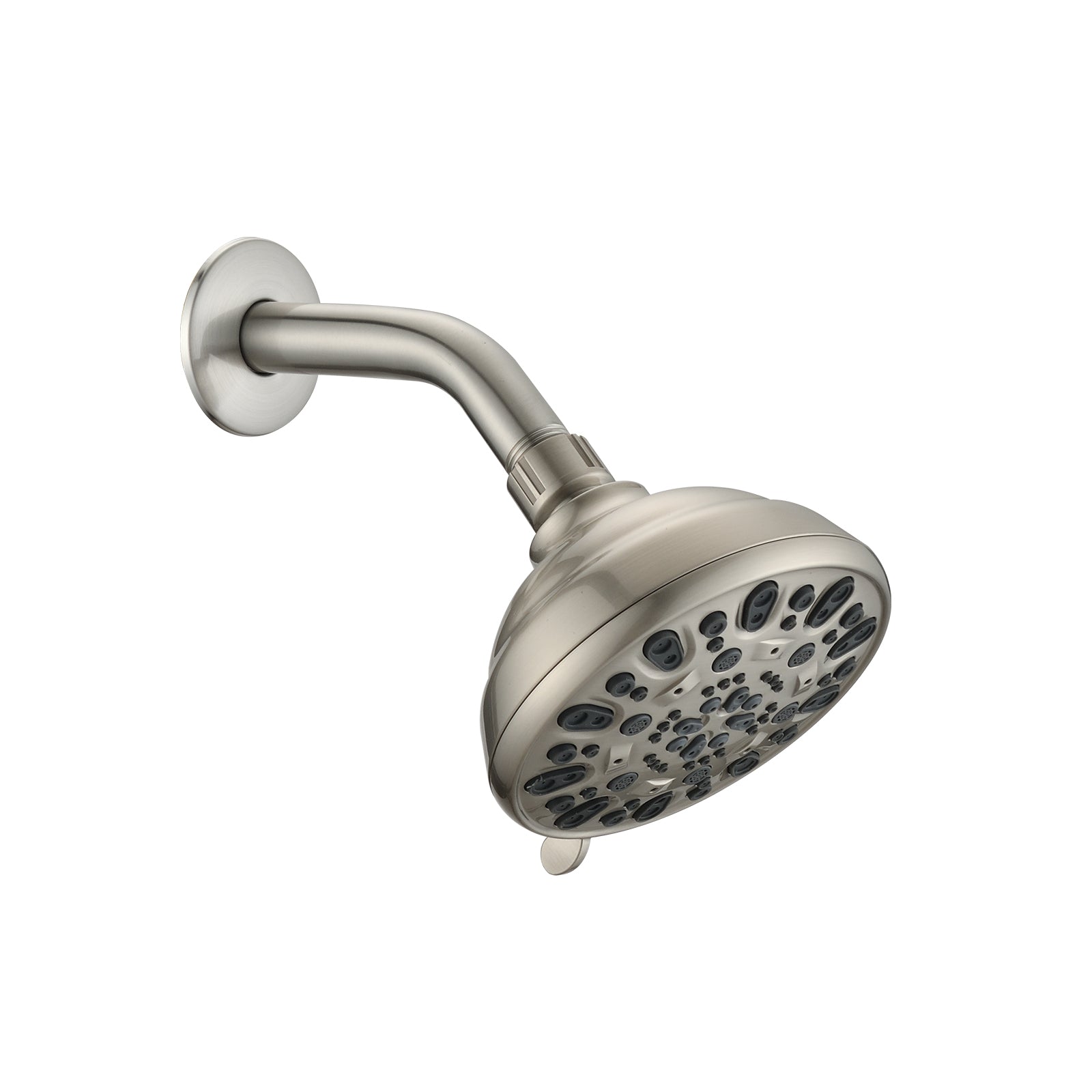 Angle-Adjustable 6-Setting Brushed Nickel Shower Head