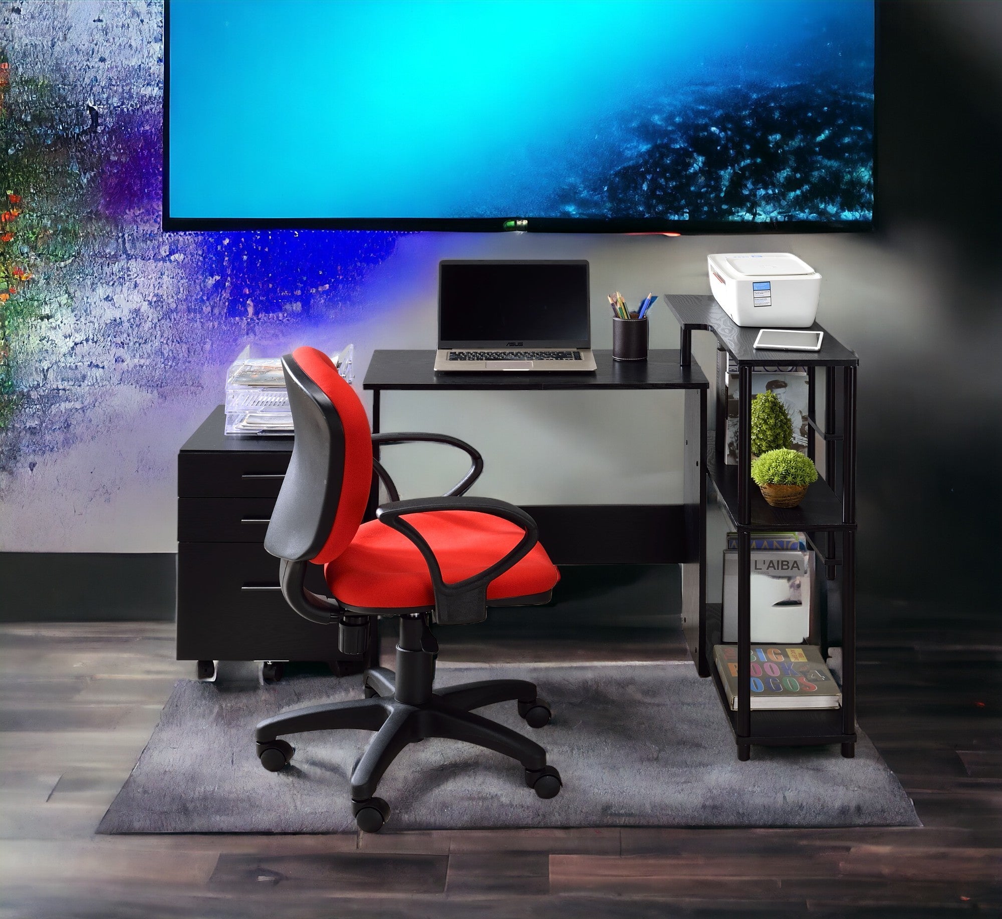 Levi Black Writing Desk | Modern Home Office Desk