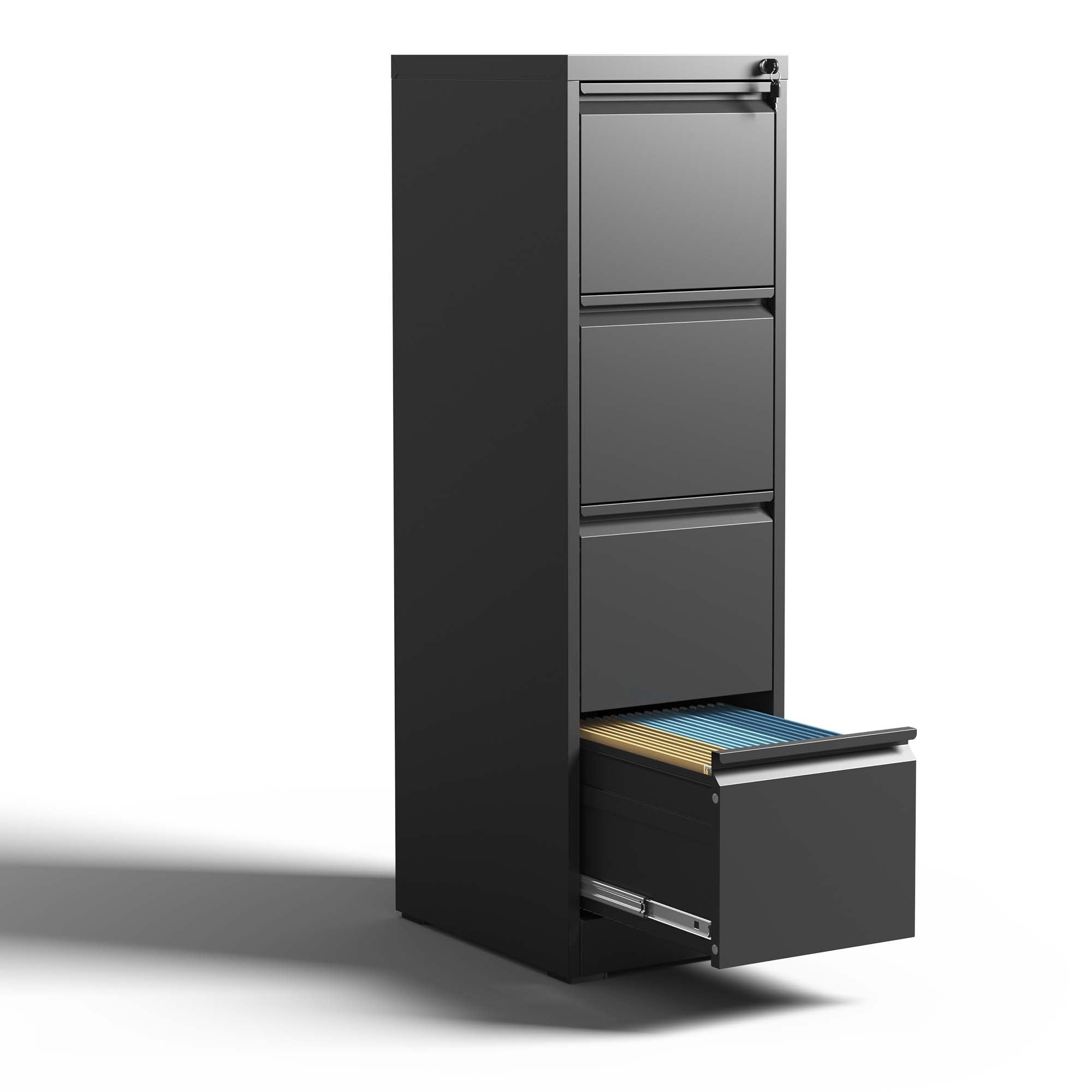 Metal Vertical File Cabinet w/ Lock - A4/Legal