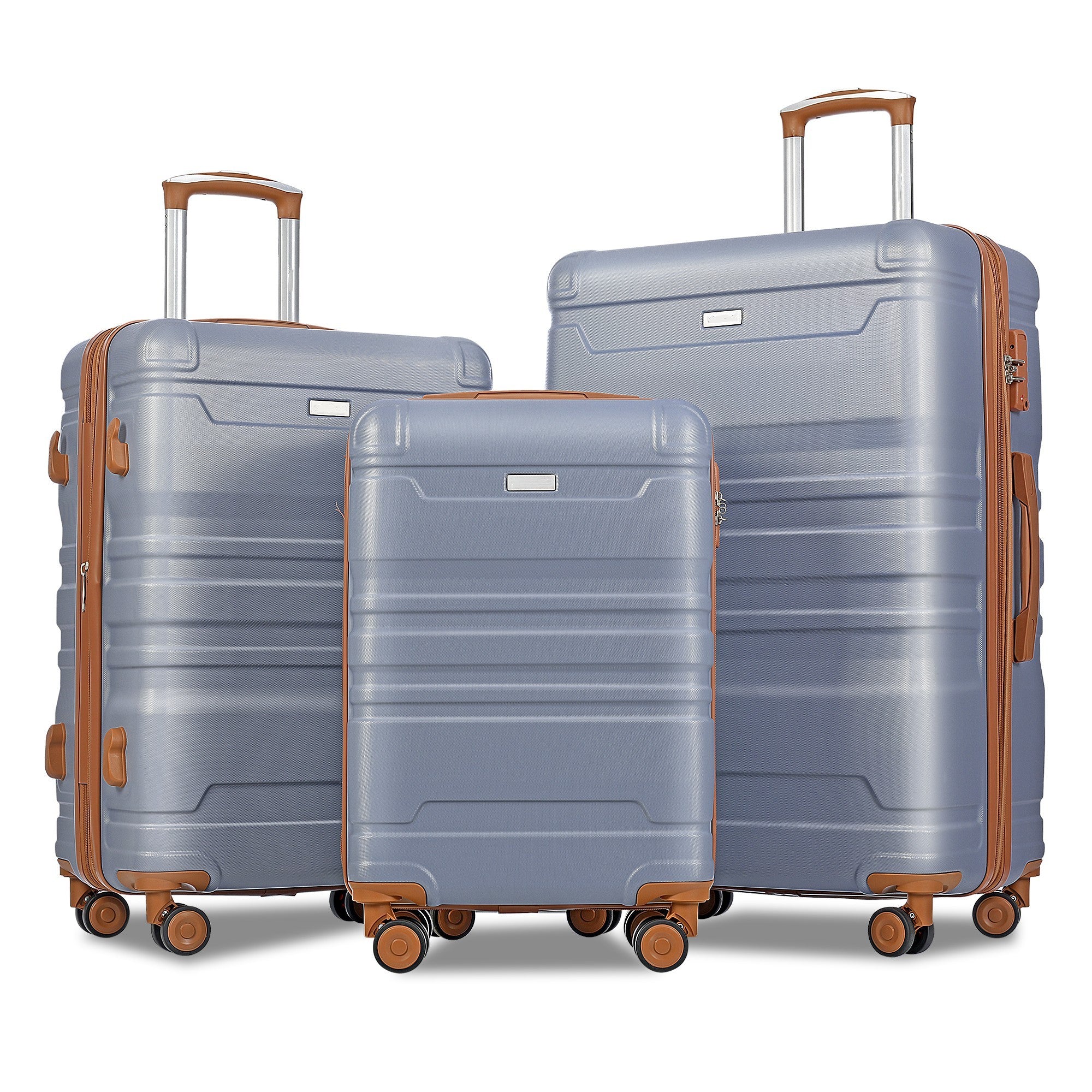 Expandable Luggage Set: 3-Piece Hardshell Suitcase