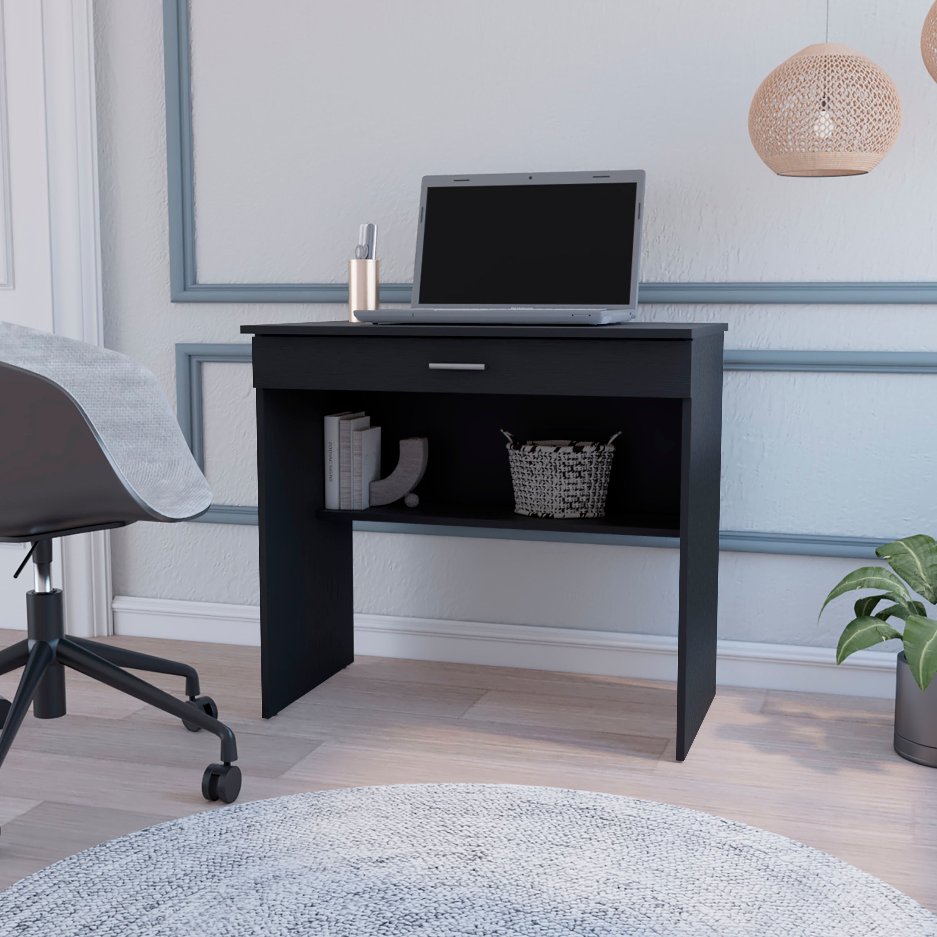 Kaylor Storage Desk: Modern Desk with Drawer & Shelf