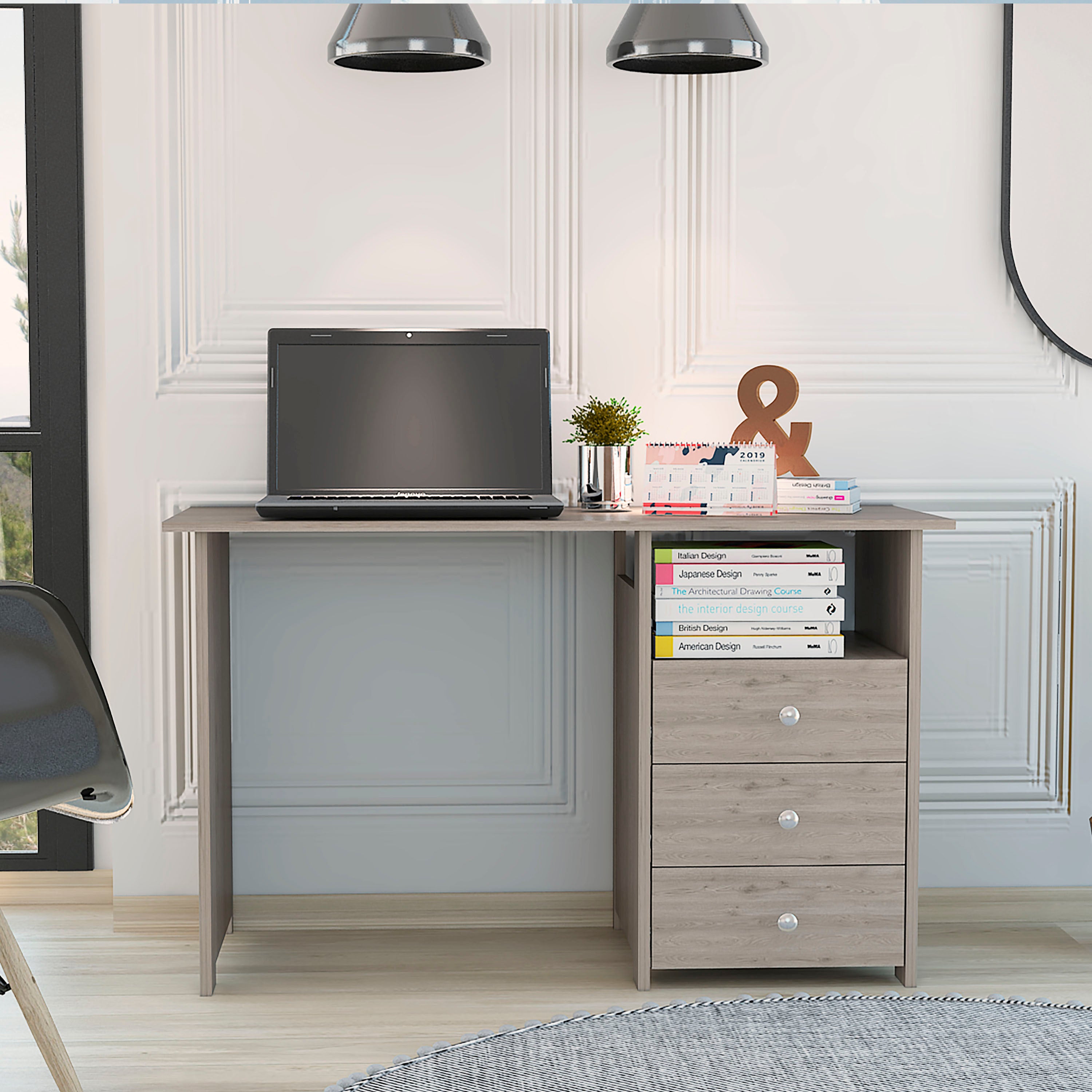 Jacksonville 3-Drawer Computer Desk w/ Storage