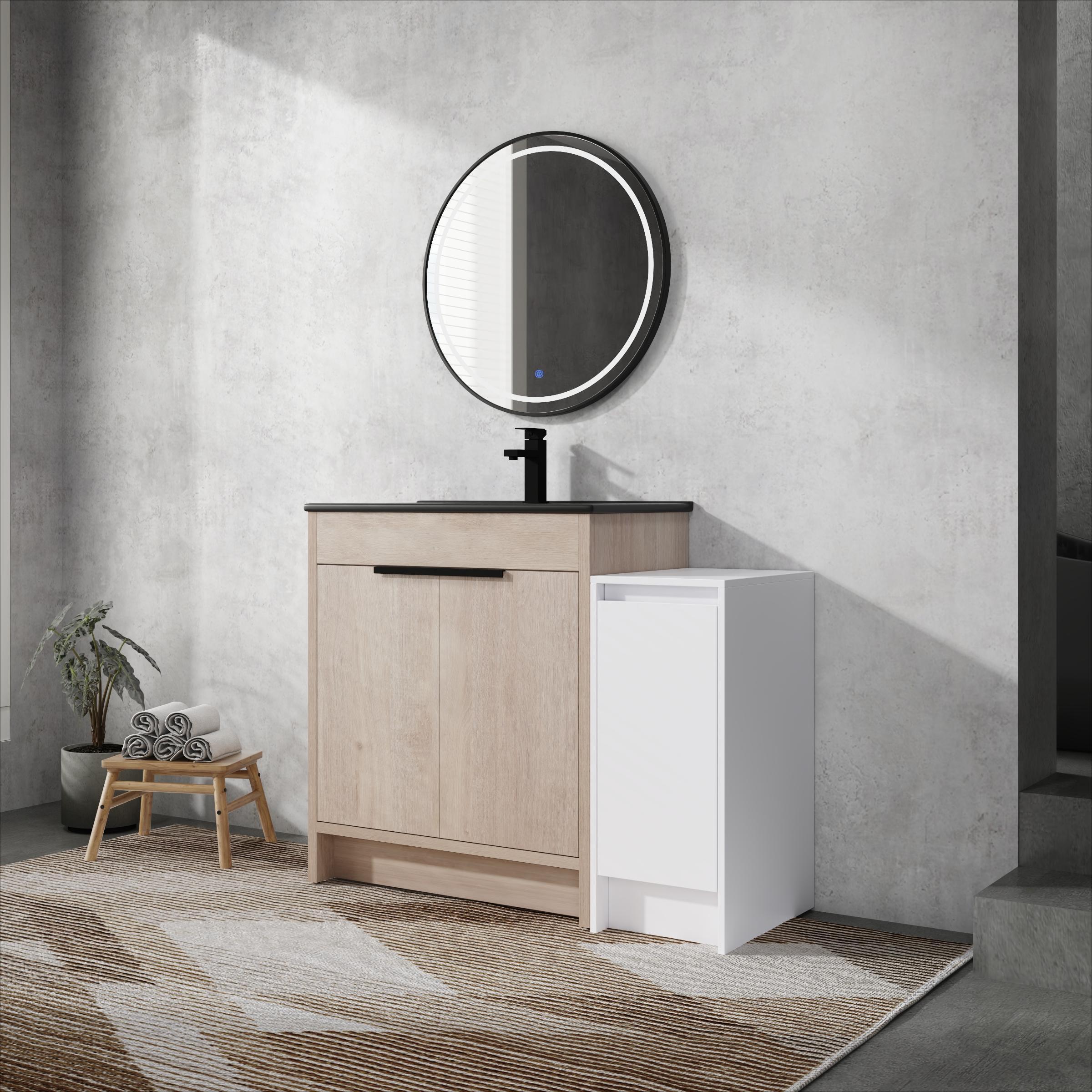 42" Black Vanity with Soft Close Doors & Storage