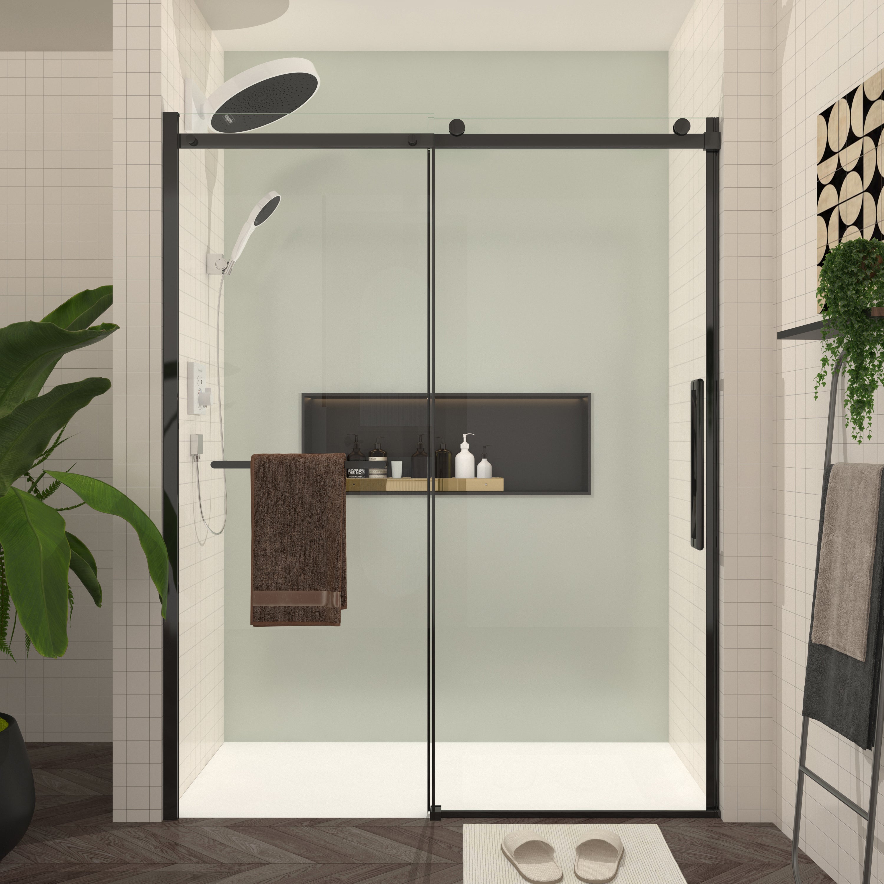 Frameless Shower Door: S-RM6076TB 56-60"W x 76"H
