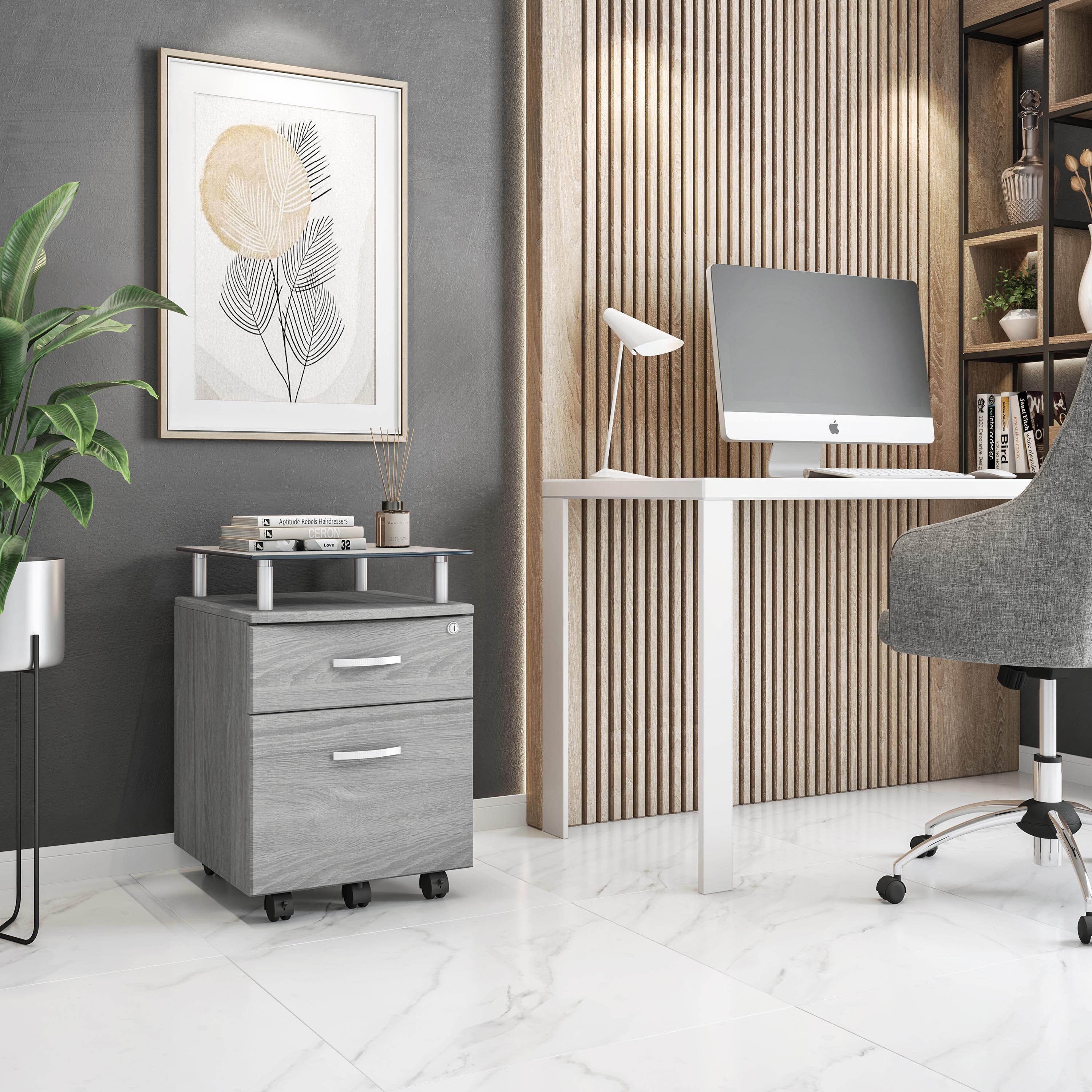 Grey Techni Mobili Rolling File Cabinet