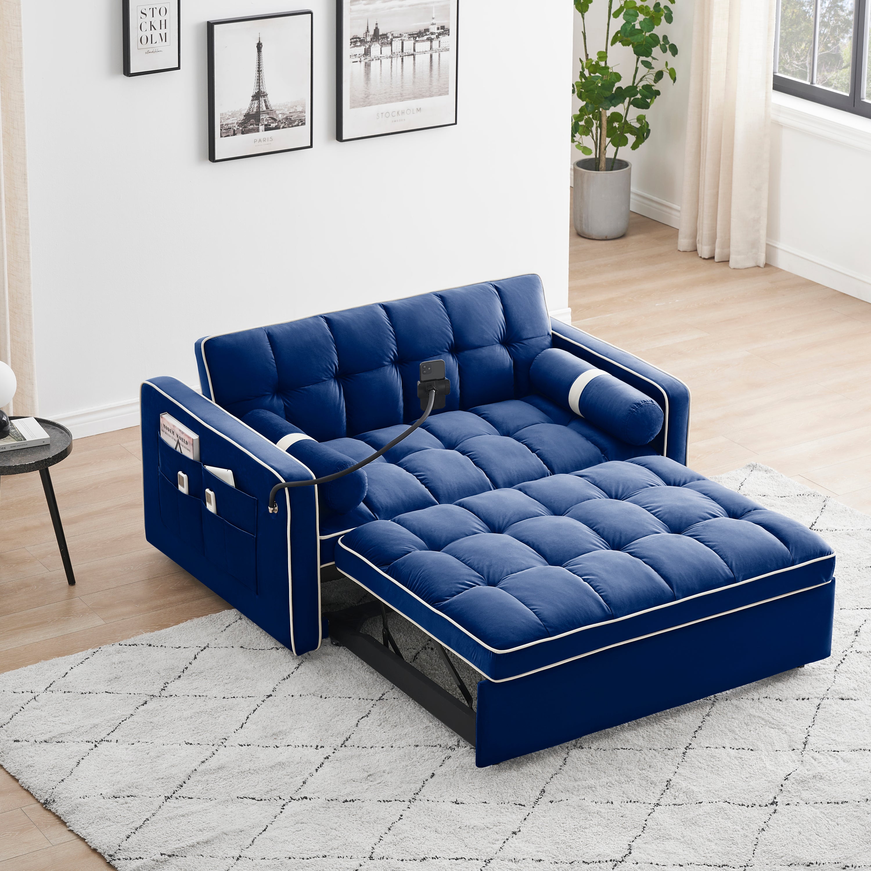 Modern Velvet Sleeper Sofa Bed: Small Space Solution