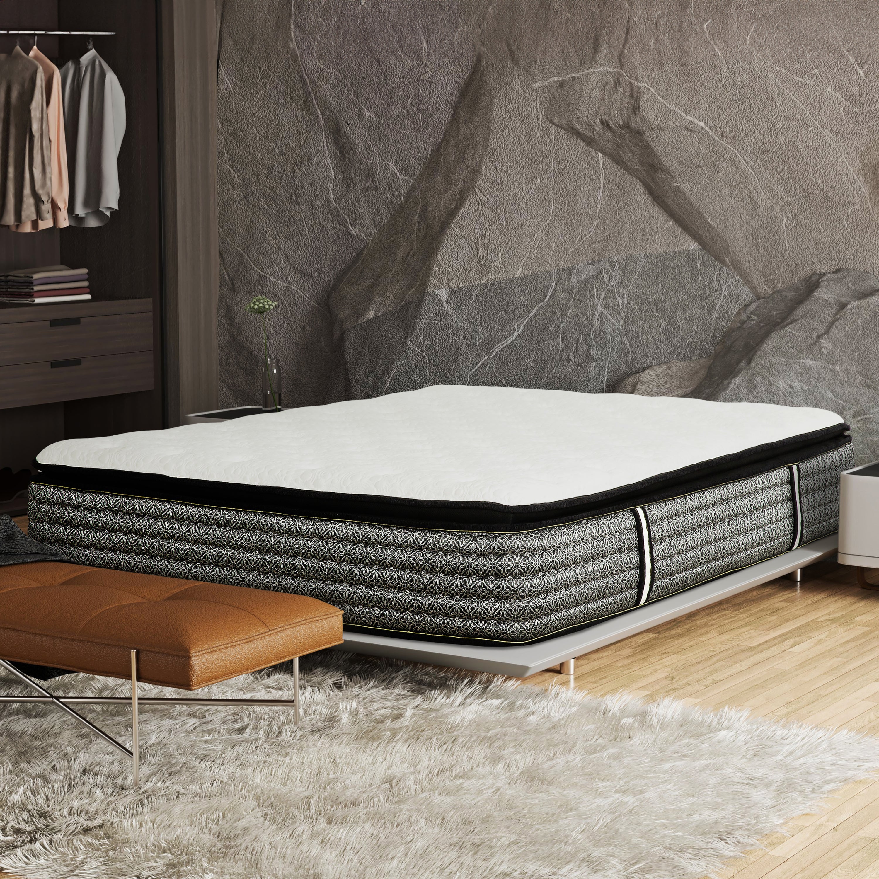 Queen Plush Hybrid Mattress: 14" Pocket Coil