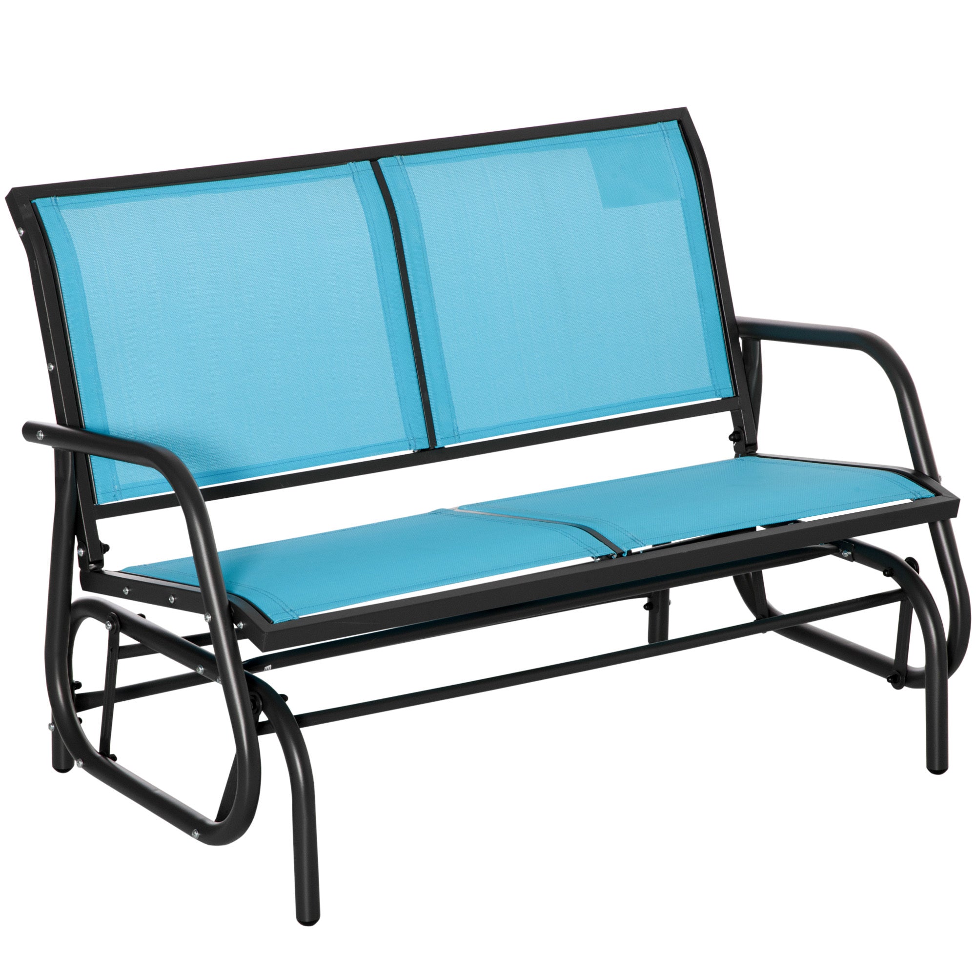 Outsunny Patio Glider Bench: Blue Steel Frame