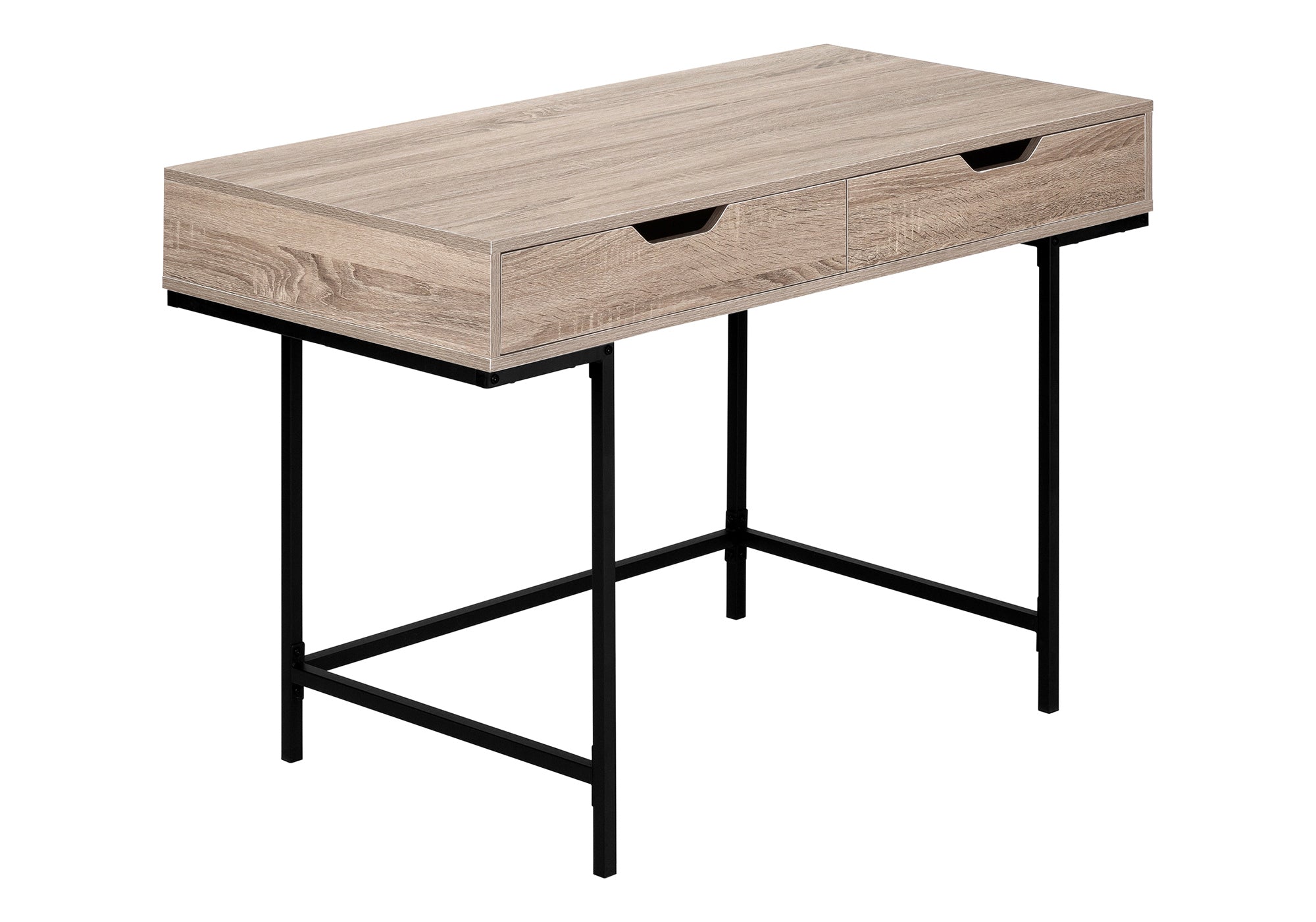 48" Modern Computer Desk with Drawers - Brown & Black