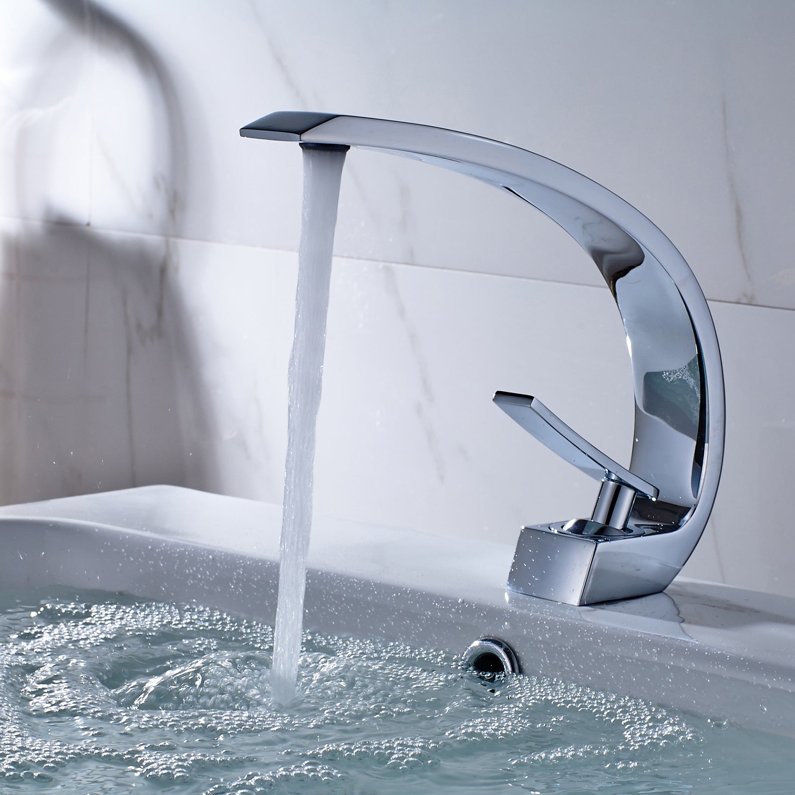 Modern Chrome Single Handle Bathroom Faucet