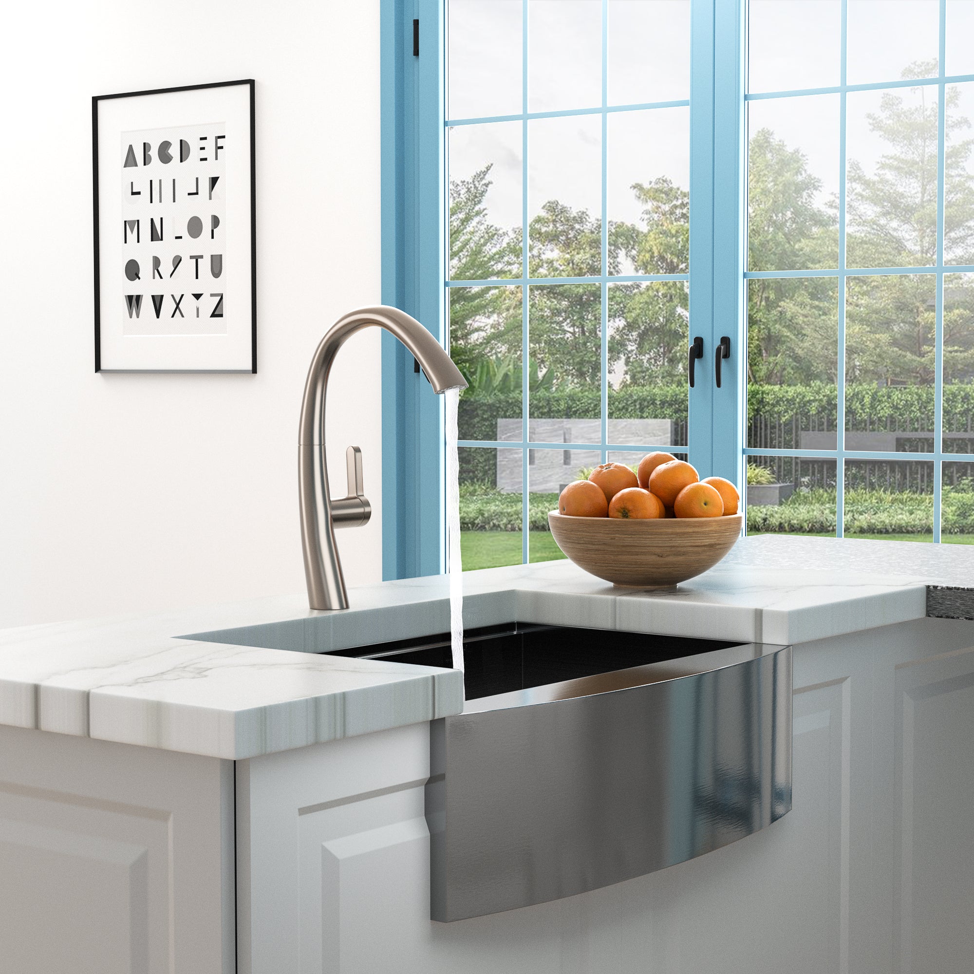 Brushed Nickel Pull-Down Kitchen Faucet