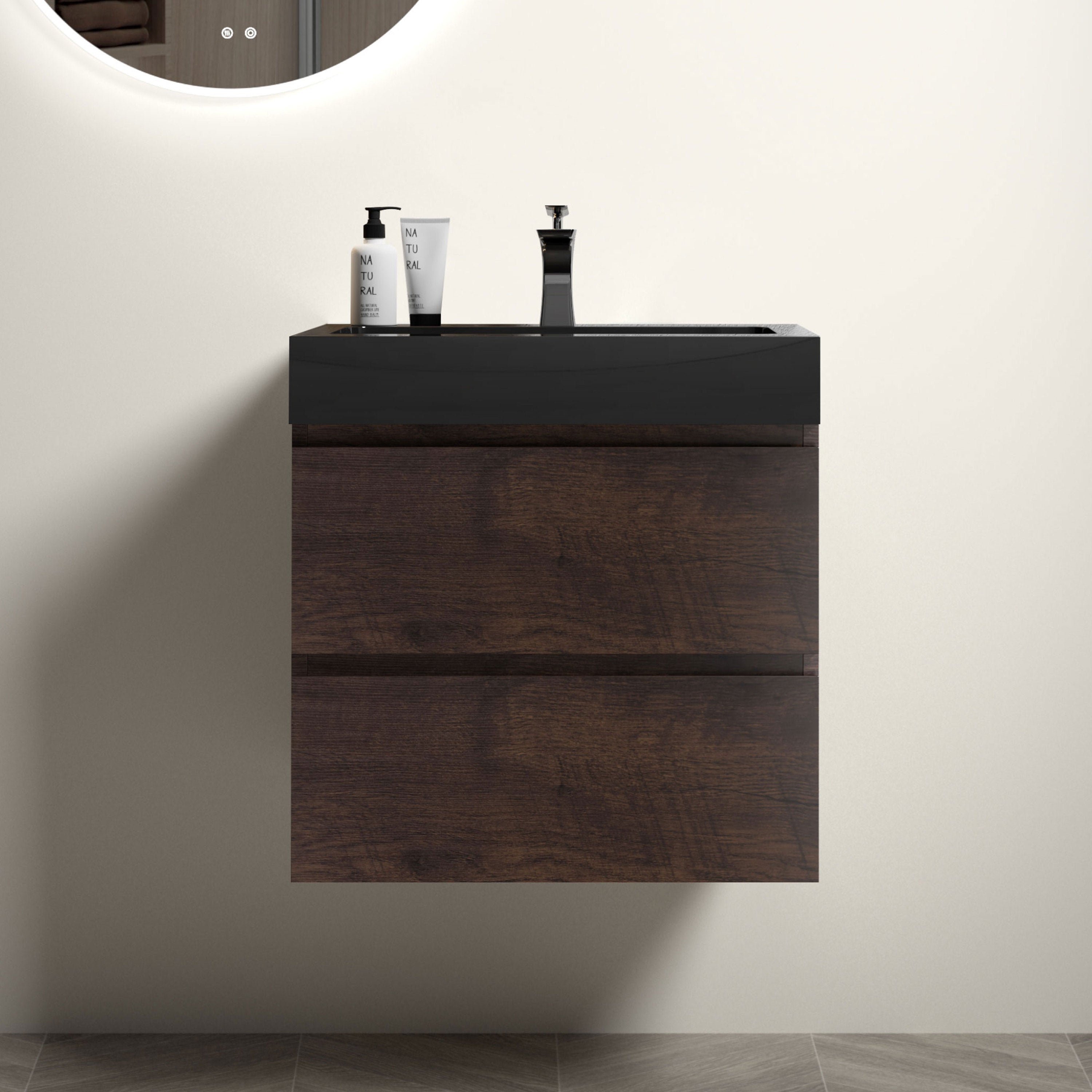 Alice 24" Walnut Floating Bathroom Vanity