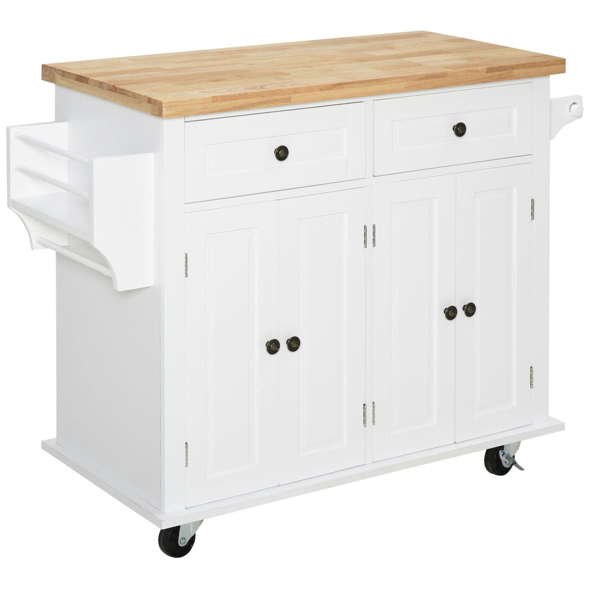 Kitchen Island: Rolling Cart w/ Wood Top