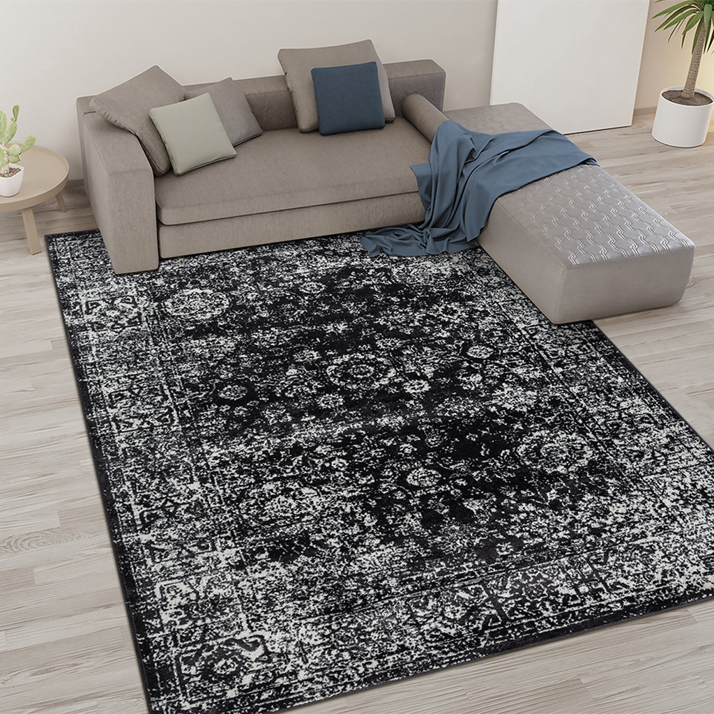 Vintage Persian Rug: Distressed Woven Area Rug