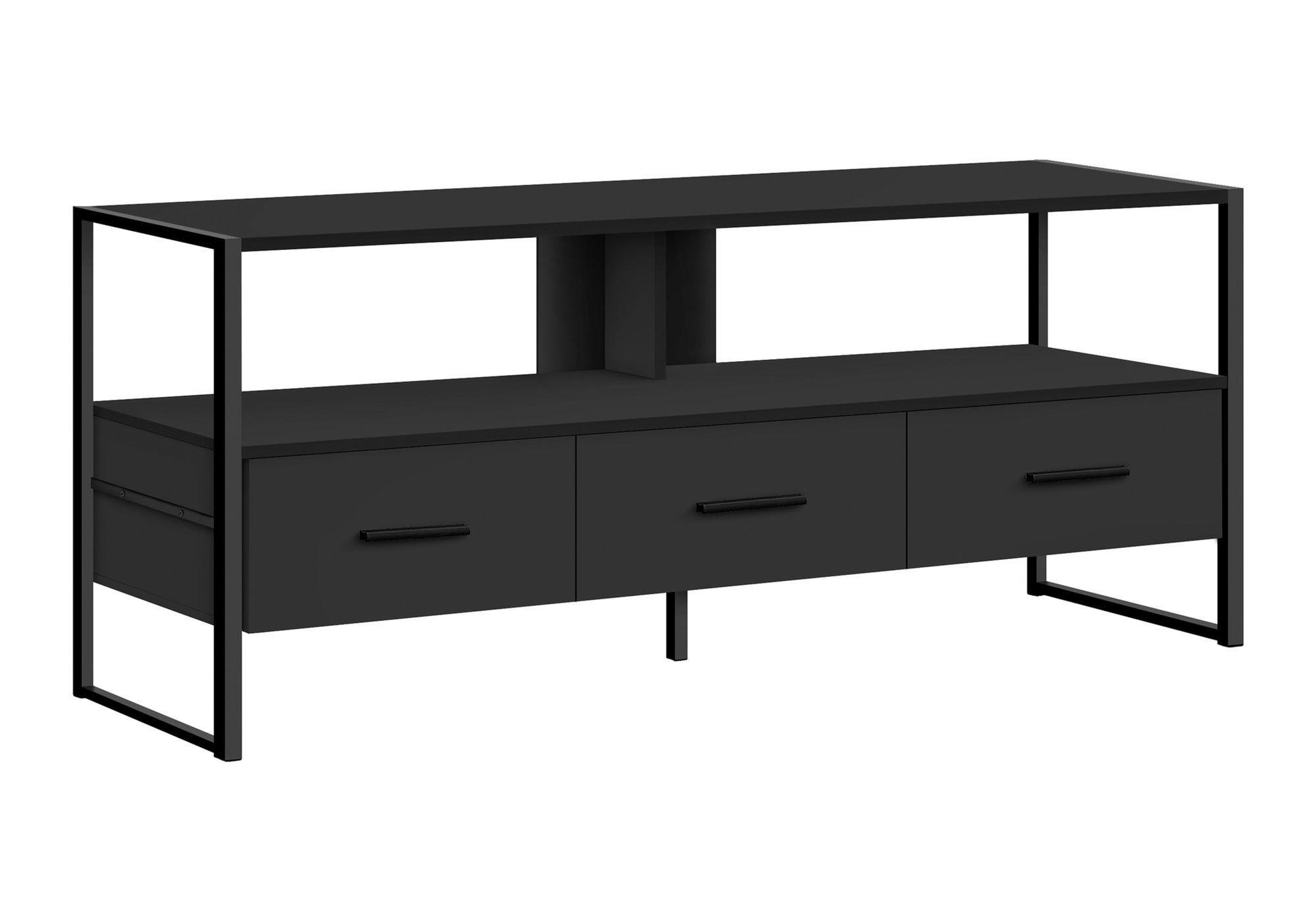 48" TV Stand Console | Modern Media Entertainment Center | Black