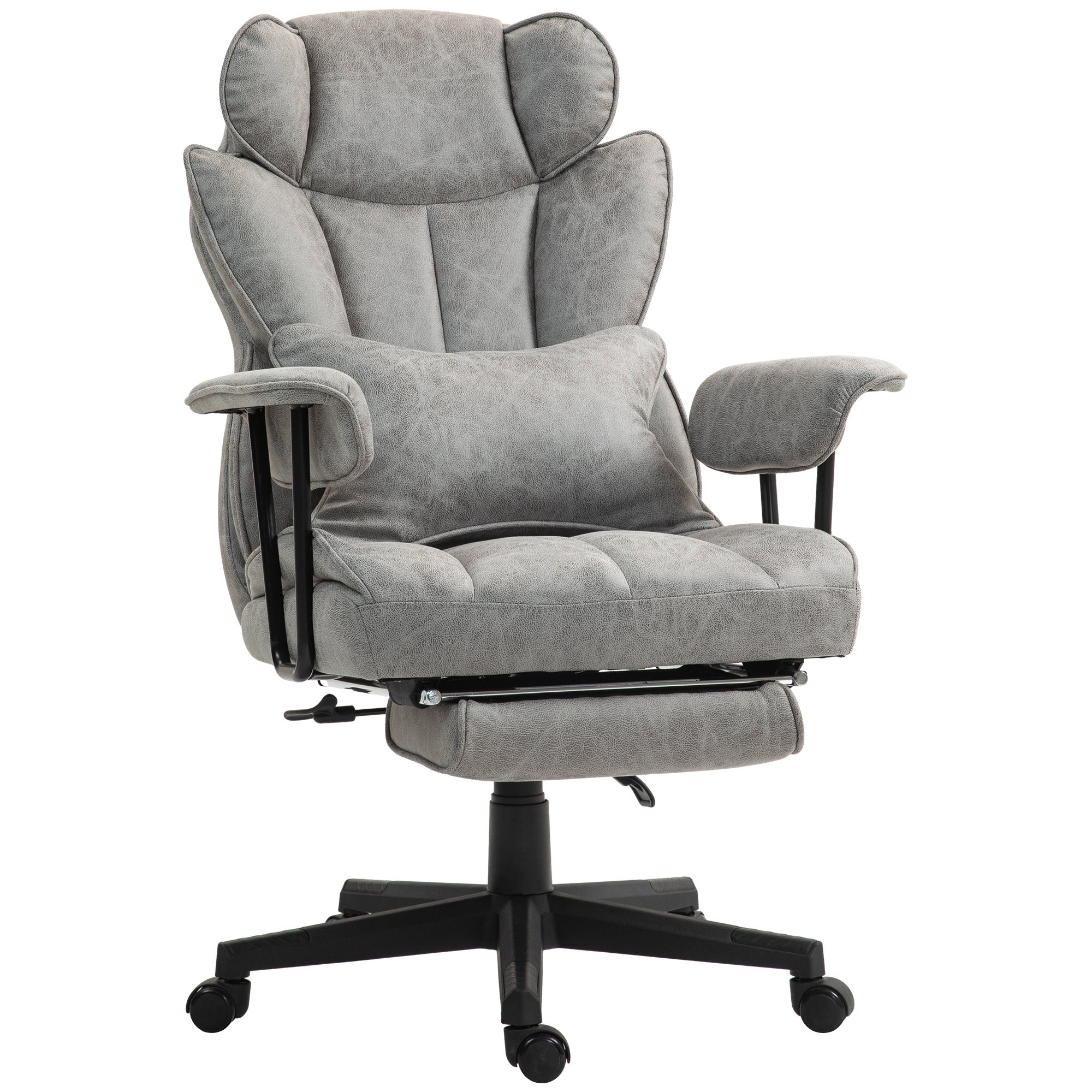 Big & Tall Office Chair w/ Footrest - Gray