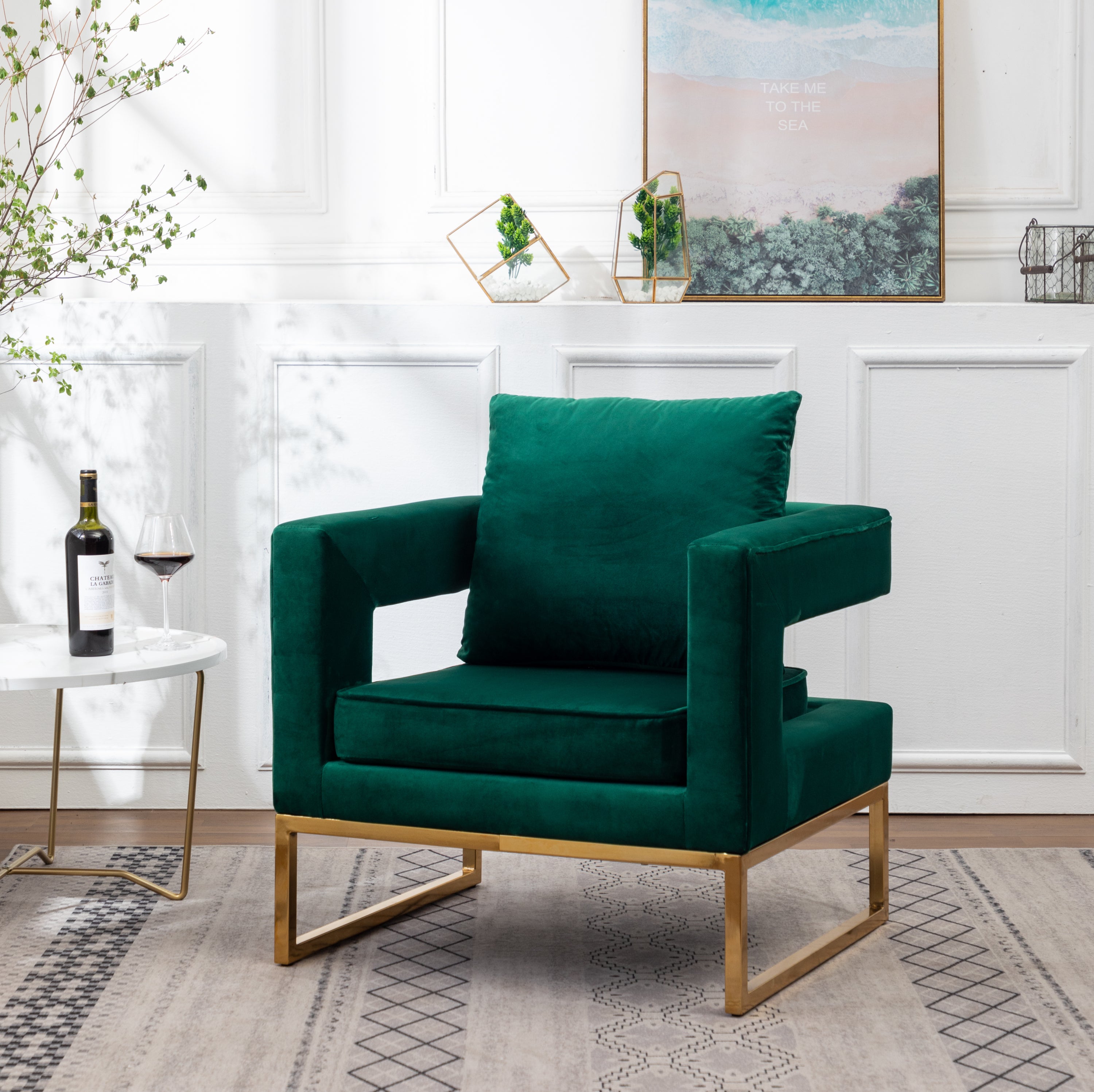 Lenola Green Accent Chair: Modern & Comfortable