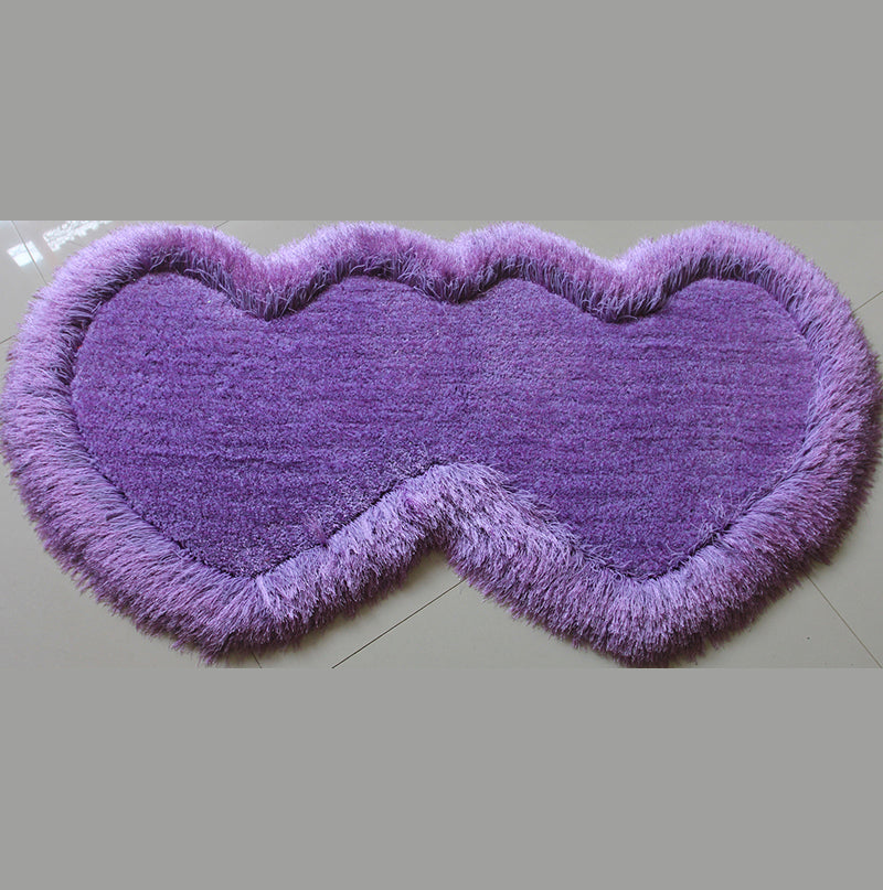 Double Heart Rug: 4" Thick Shag Area Rug (28x55")