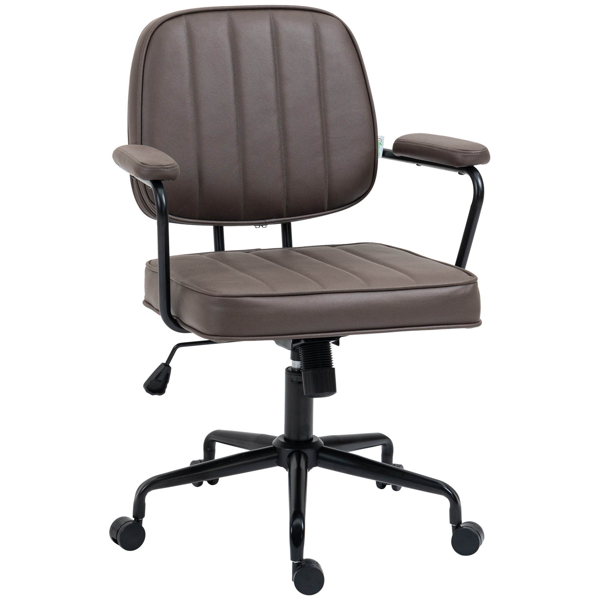 Microfiber Office Chair, Adjustable Height, Light Brown
