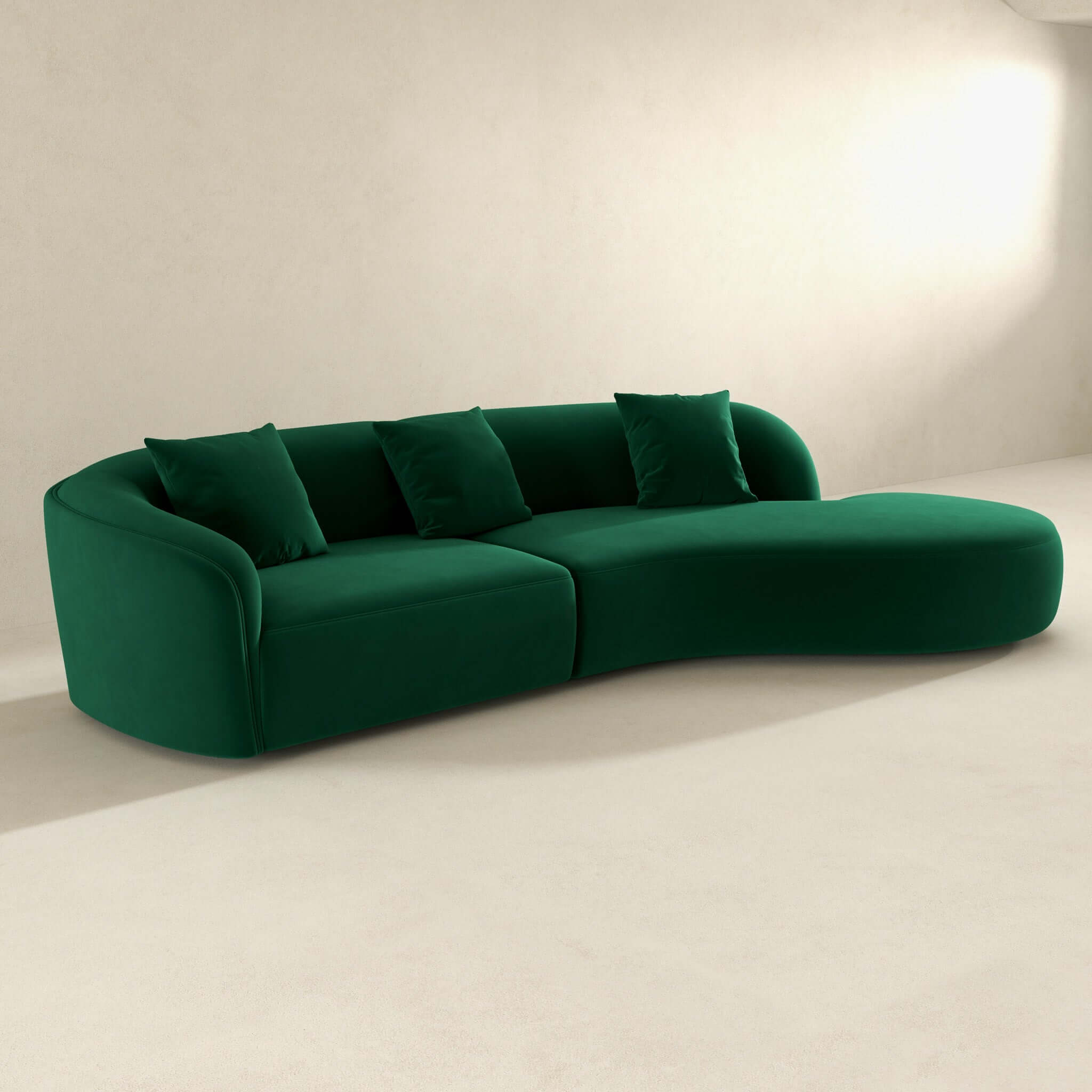 Elijah Japandi Curvy Sectional Sofa (126")