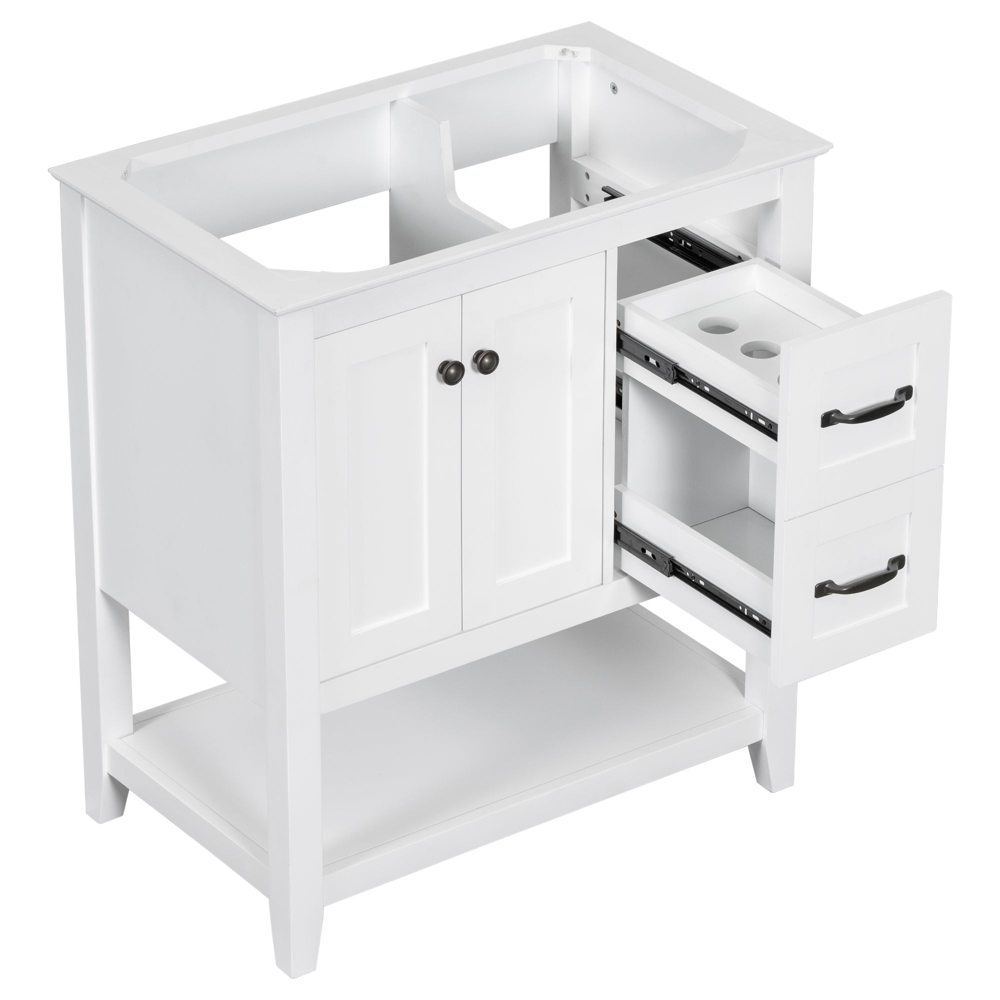 30" White Bathroom Vanity Base w/ Drawer