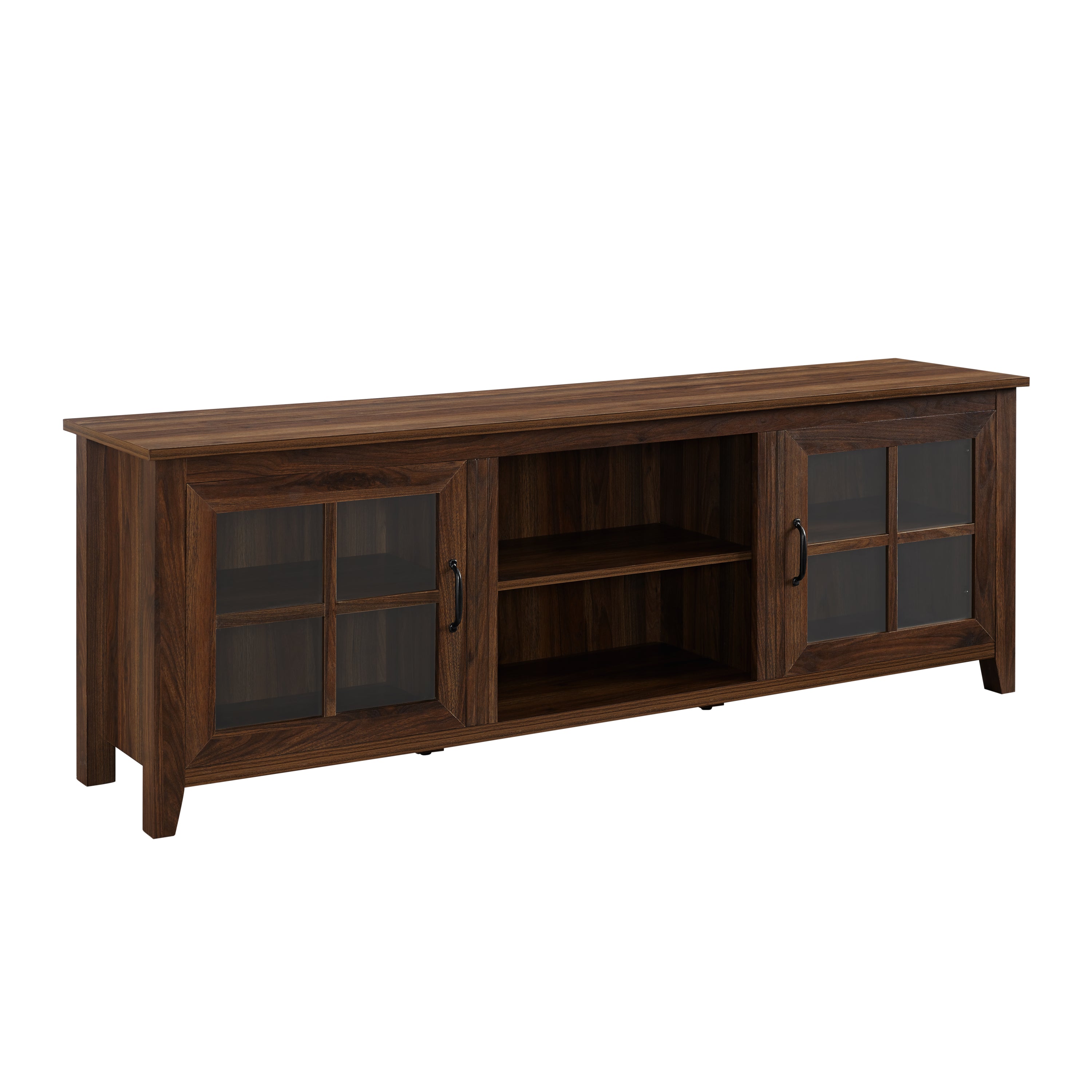 Modern Farmhouse 70" TV Stand for 80" TVs - Dark Walnut