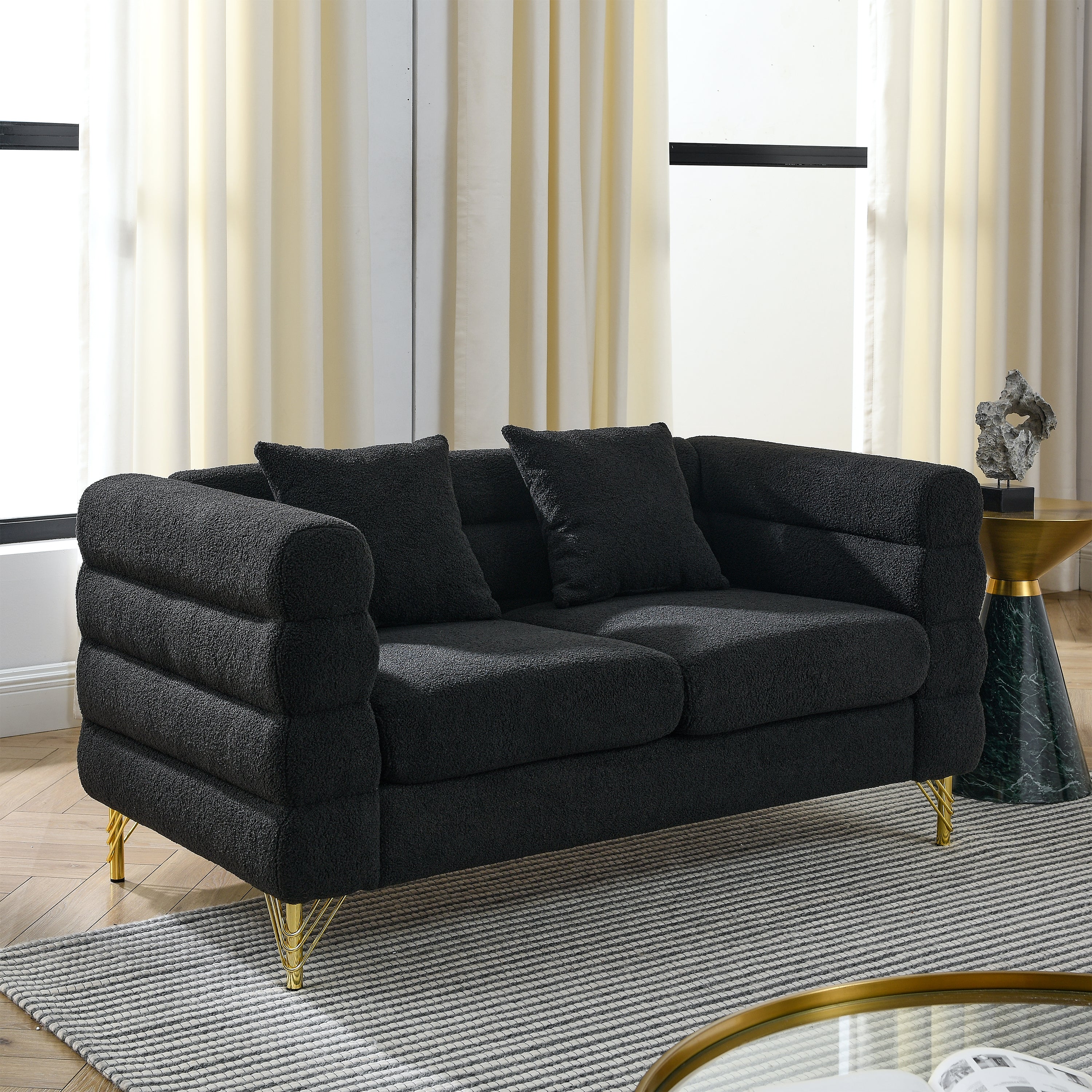 60" Oversized Sectional Sofa: Deep Seating Comfort