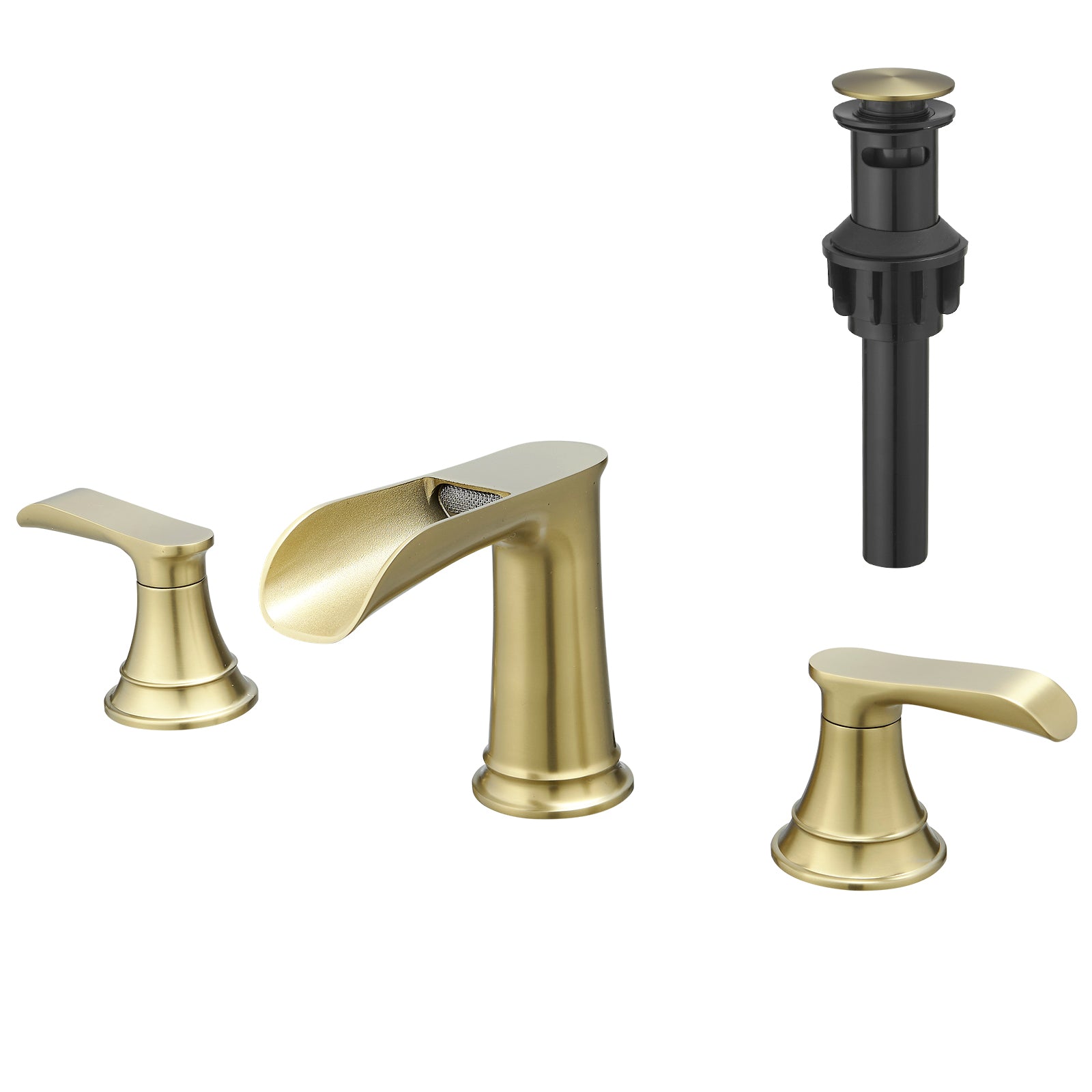 8" Nickel Gold Widespread Bathroom Sink Faucet